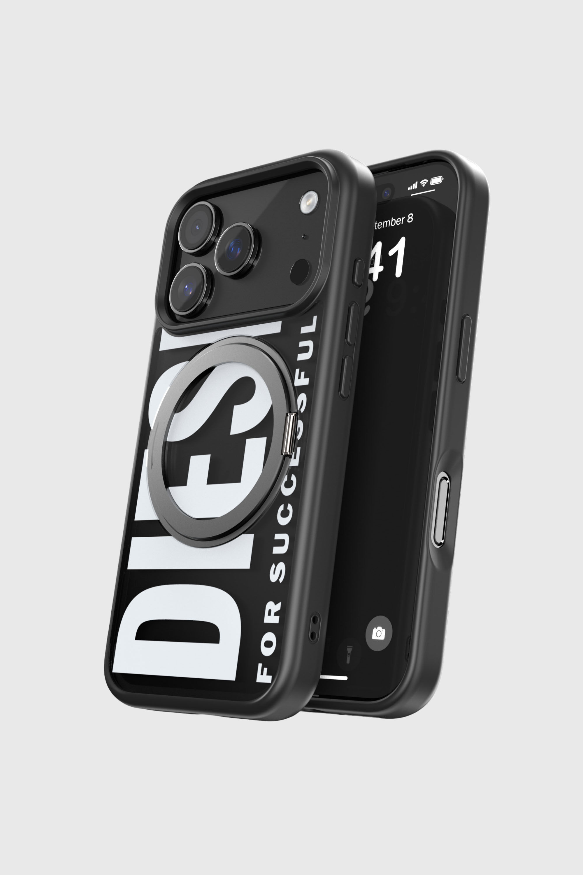 Diesel - 60405 RING STAND CASE RING STAND, Unisex's Ringstand-Magsafe case for iPhone 17 Pro in Black - 5