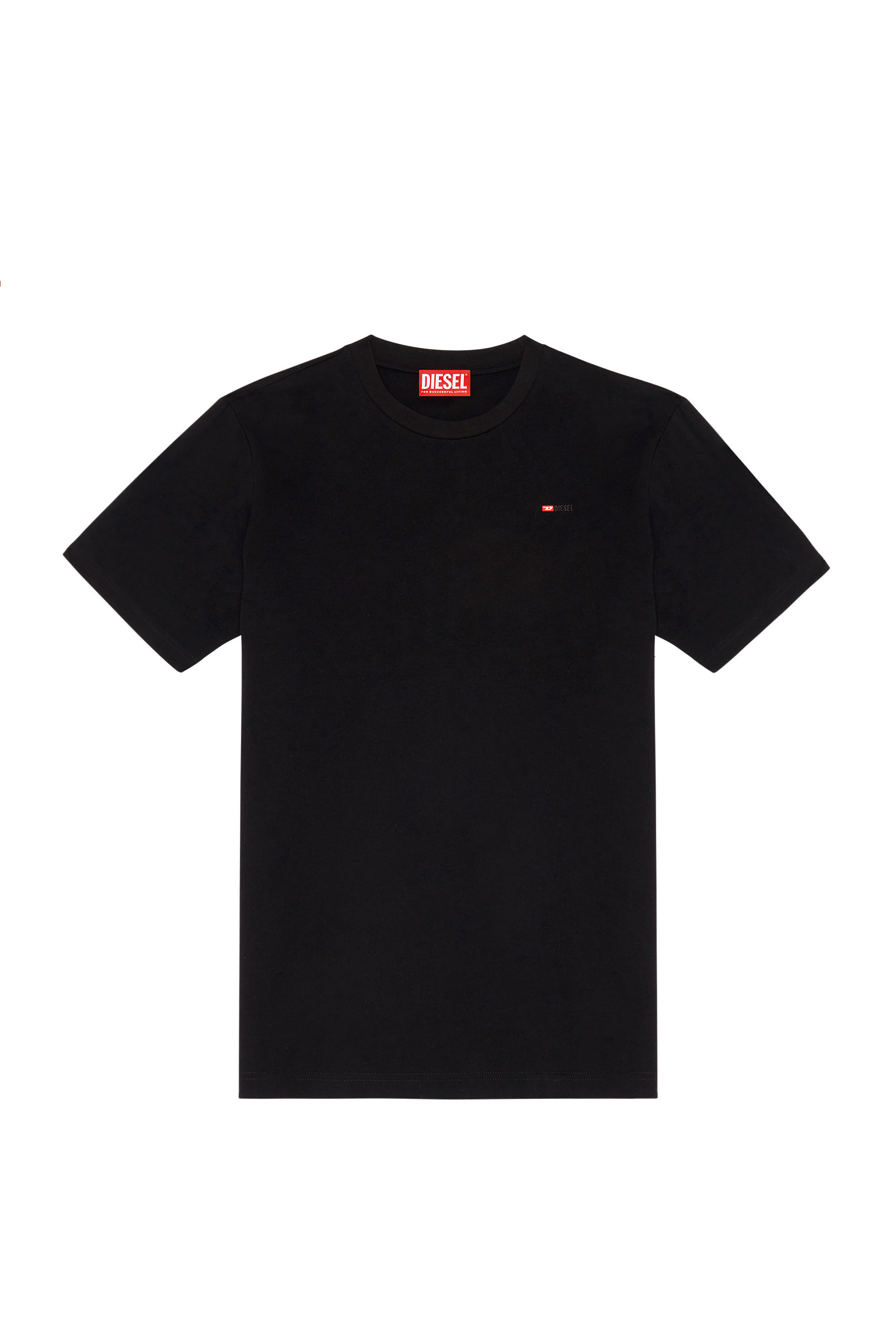 Diesel - T-JUST-MICRODIV, Man's T-shirt with micro-embroidered logo in Black - 2