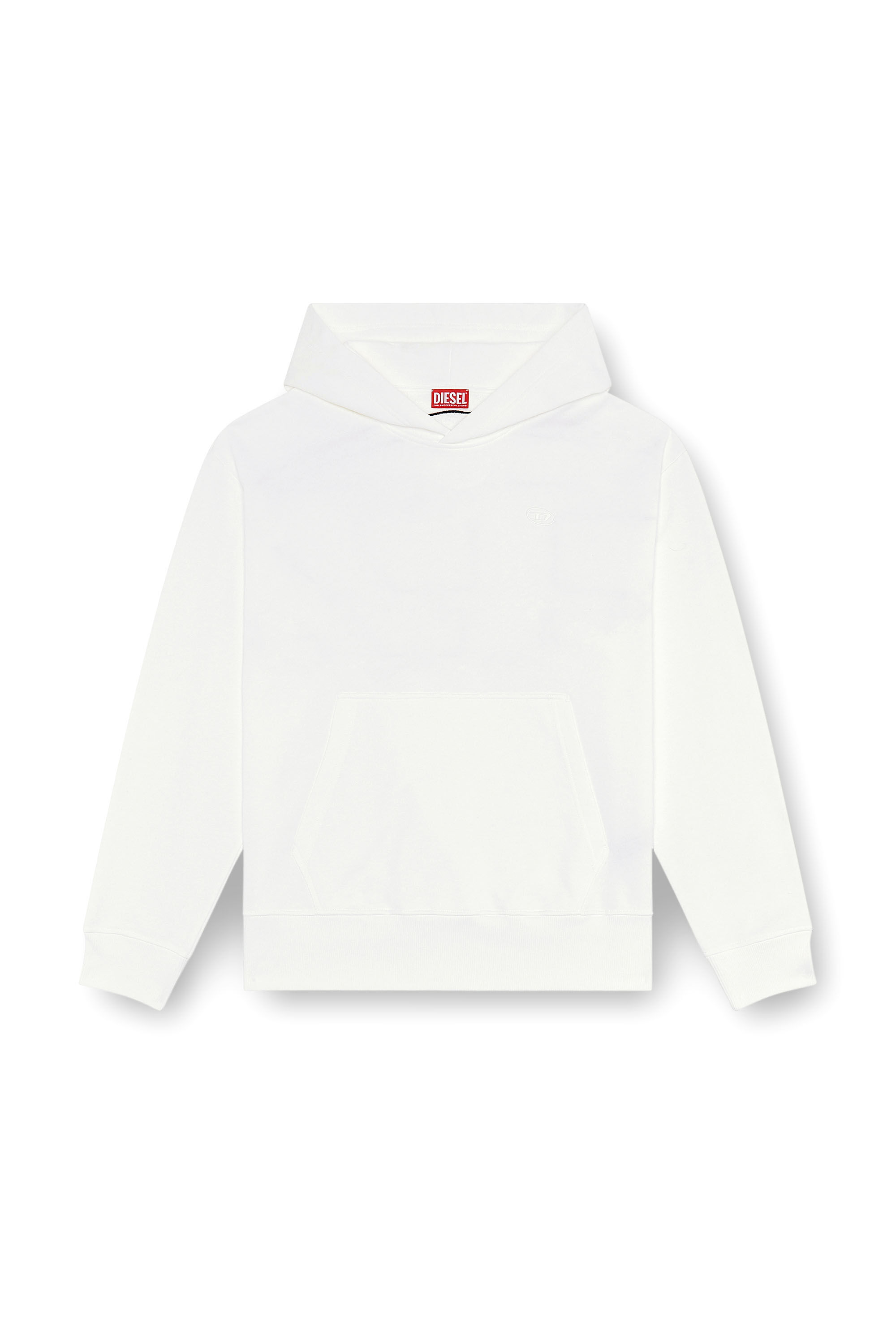 Diesel - S-MACS-HOOD-MEGOVAL-D, Man's Hoodie with logo embroidery in White - 2