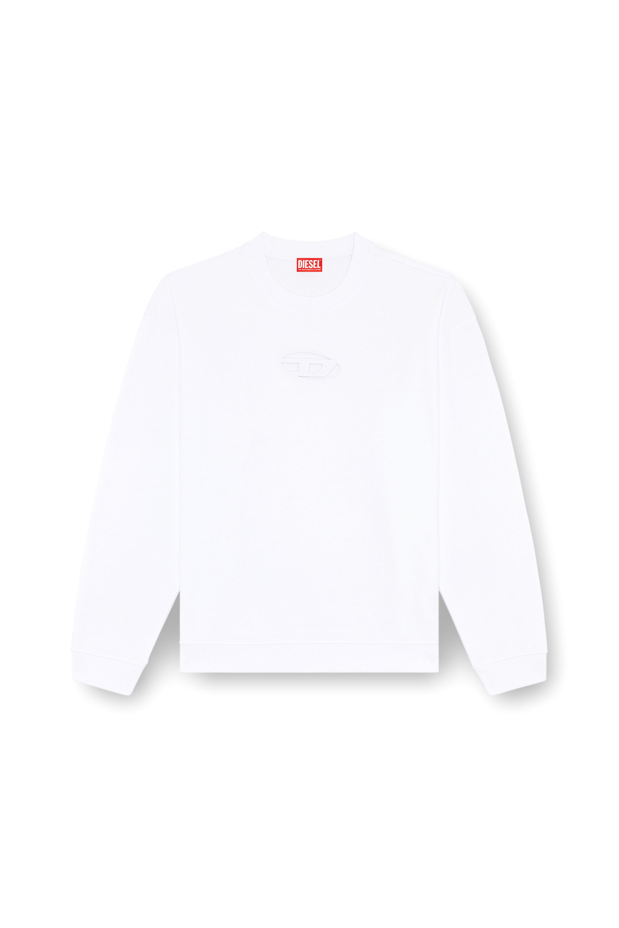 Diesel - S-BOXT-OD, Man's Sweatshirt with cut-out Oval D logo in White - 2