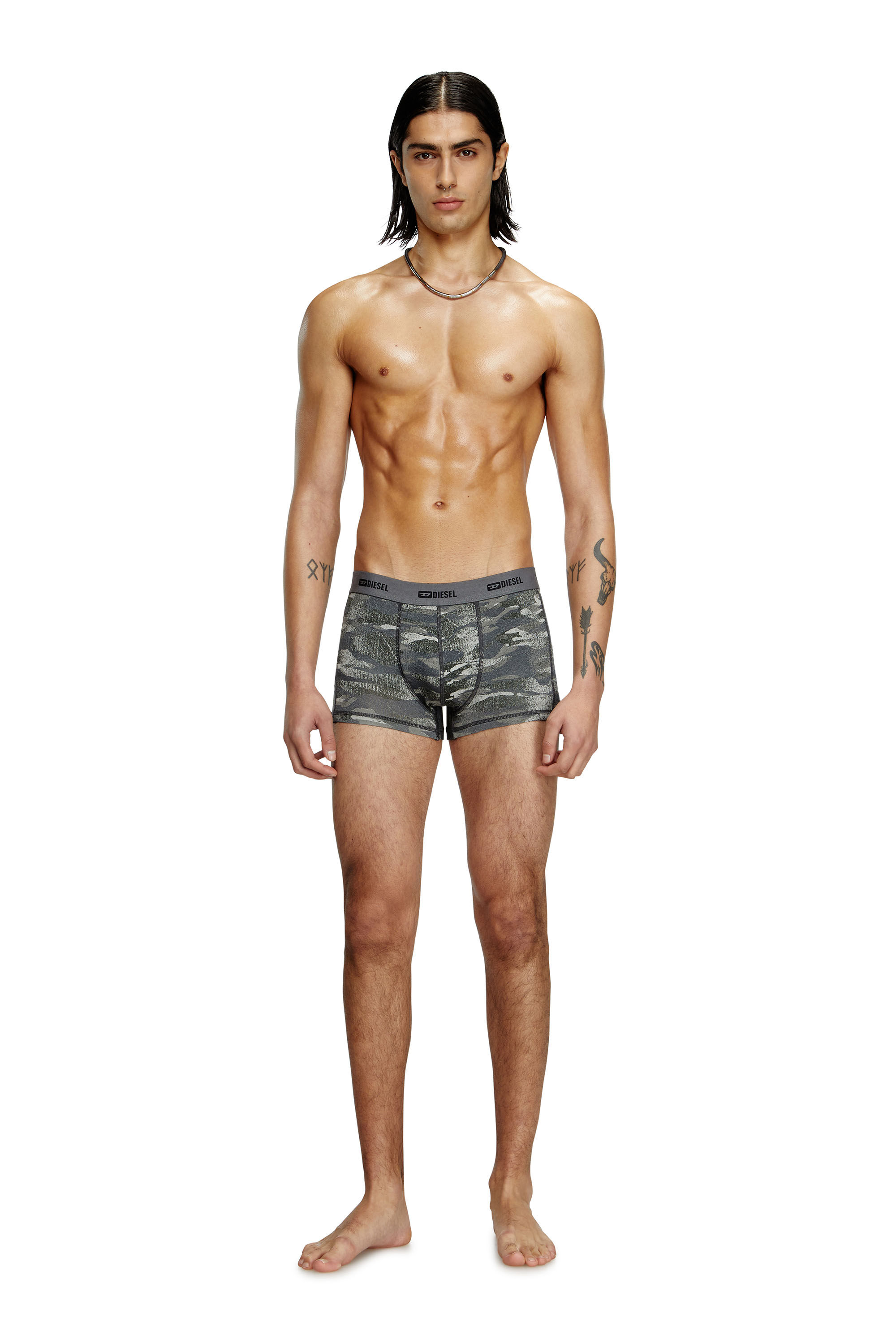 Diesel - DAMIEN-UTLT-3PACK, Man's 3-pack of boxer briefs plain and camo in Black/Grey - 1