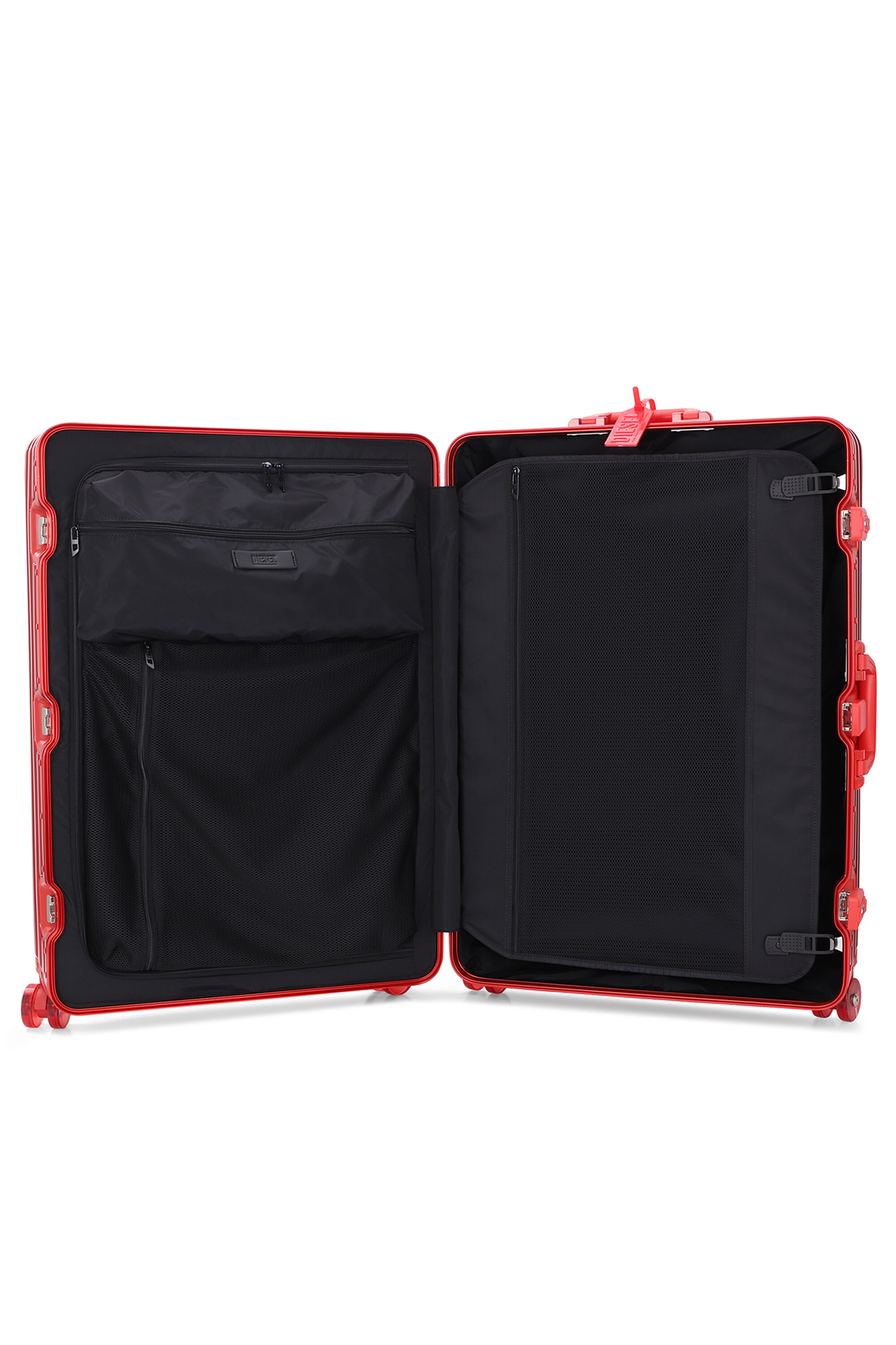 Diesel - DIESEL ALUMINUM TROLLEY- DSL002, Unisex's Aluminum suitcase size L in Red - 4