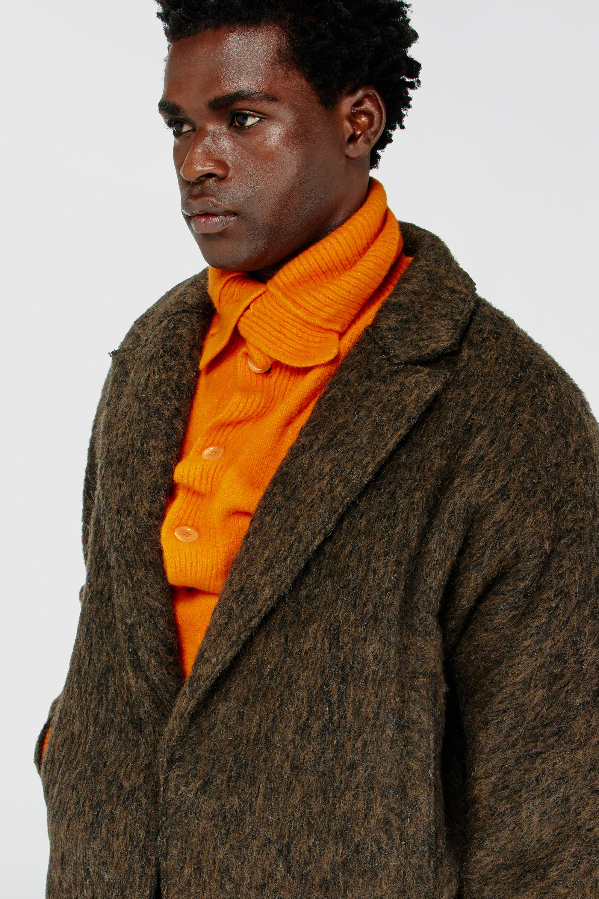Men's Coat in wool and alpaca blend | Brown | Diesel TG