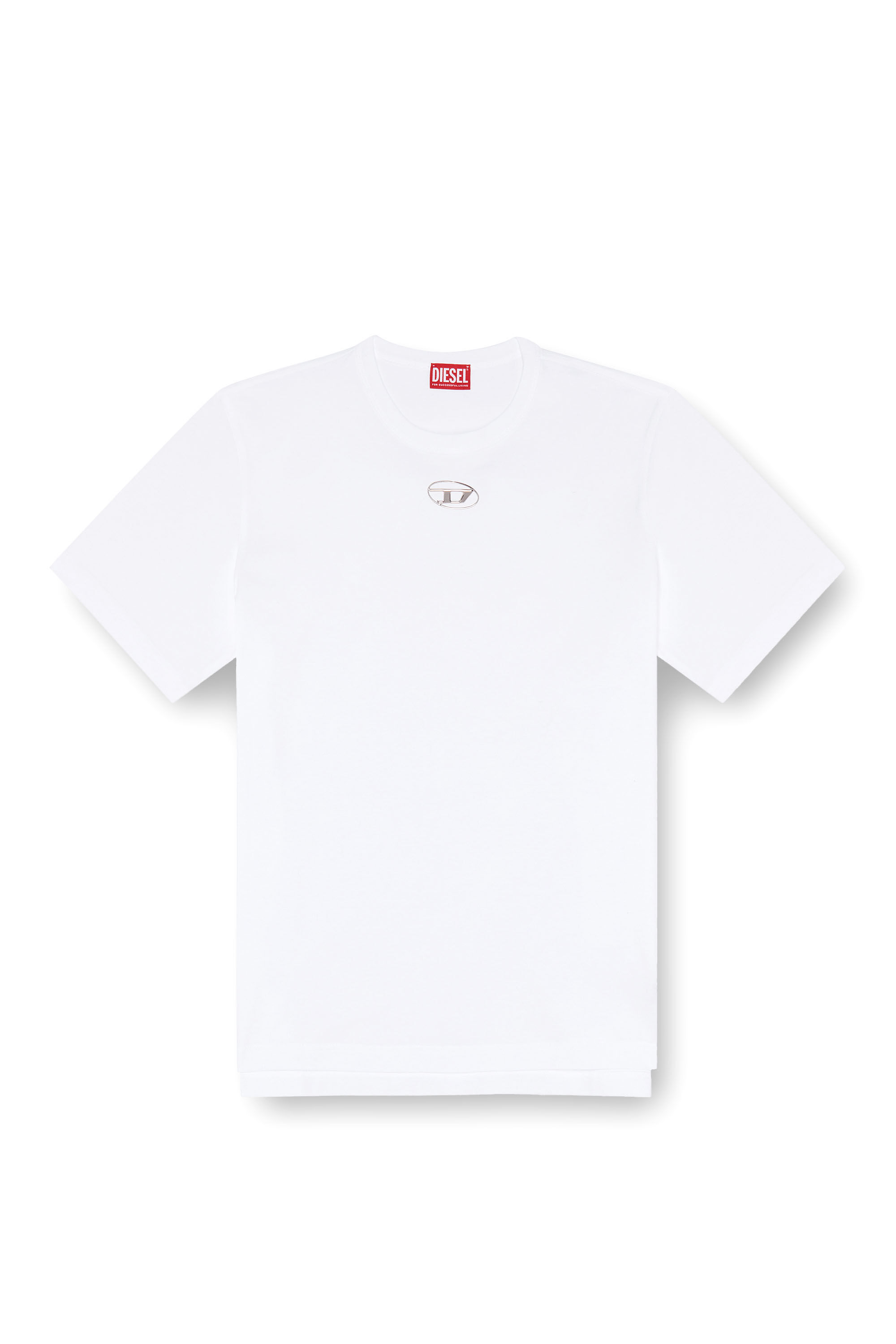 Diesel - T-JUST-OD, Man's T-shirt with injection moulded logo in White - 2