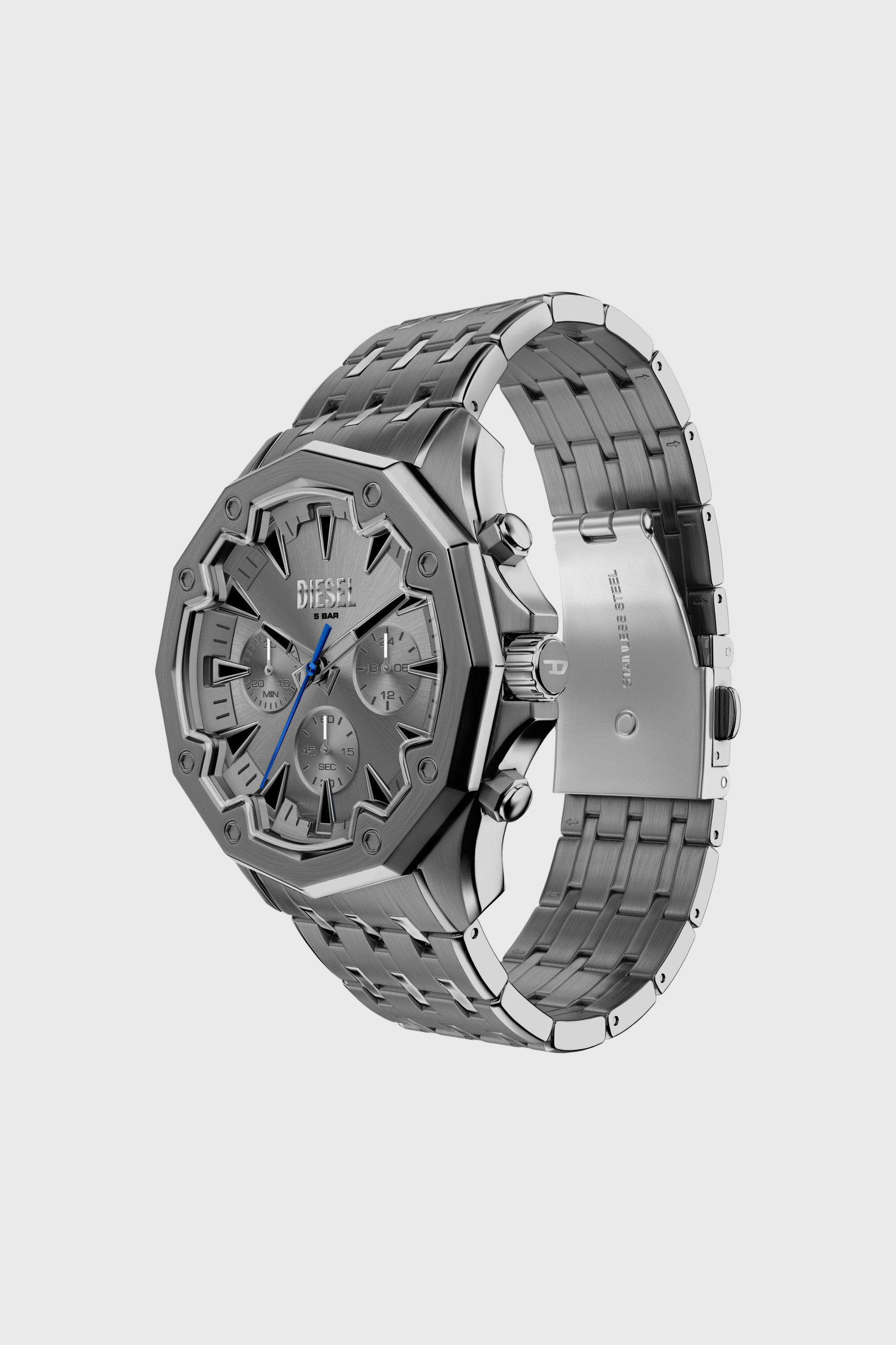 Men's Spiked stainless steel watch | Grey | Diesel TG