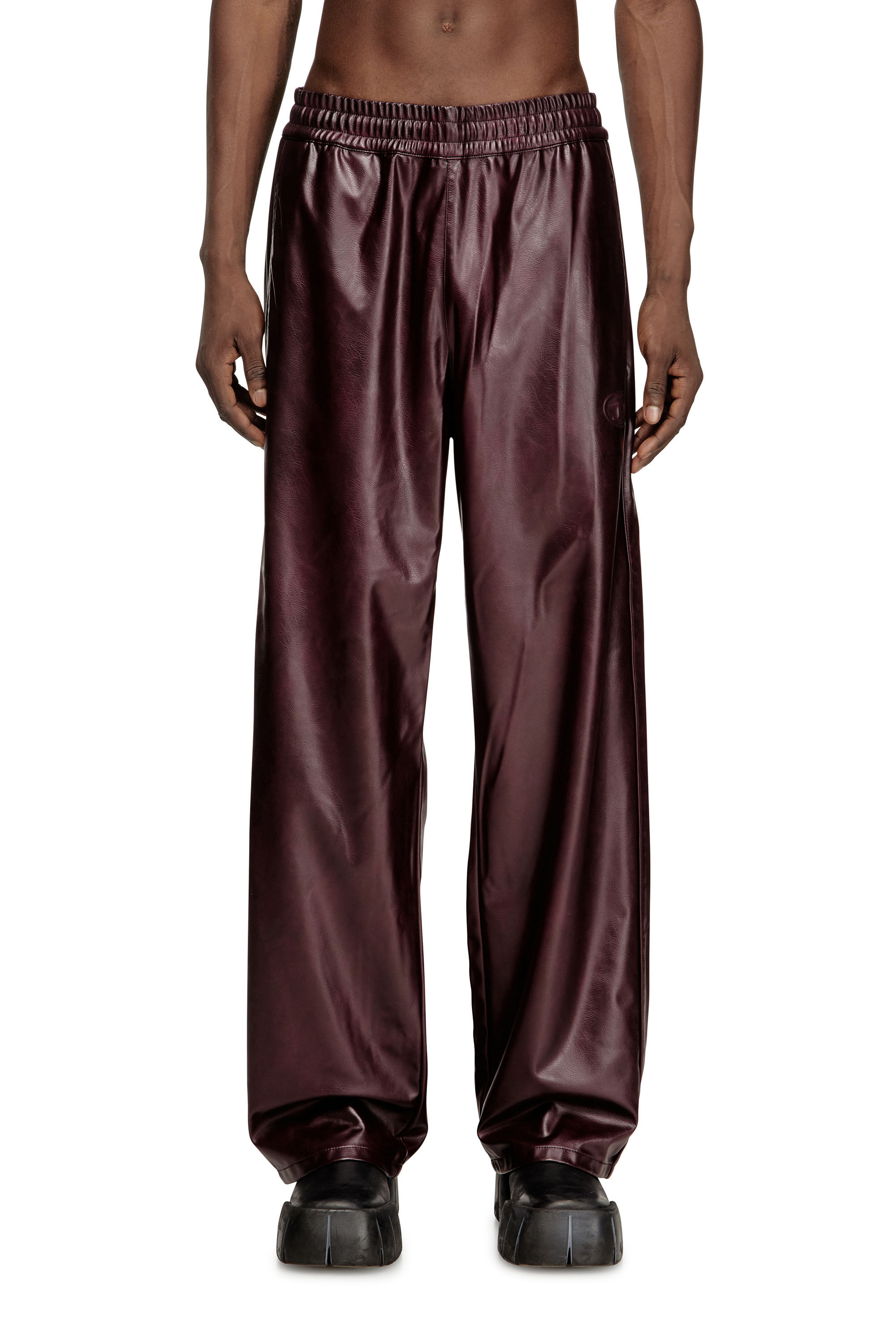 Diesel - FR-P-ARTEN, Man's Pants with logo in burgundy in Burgundy - 3