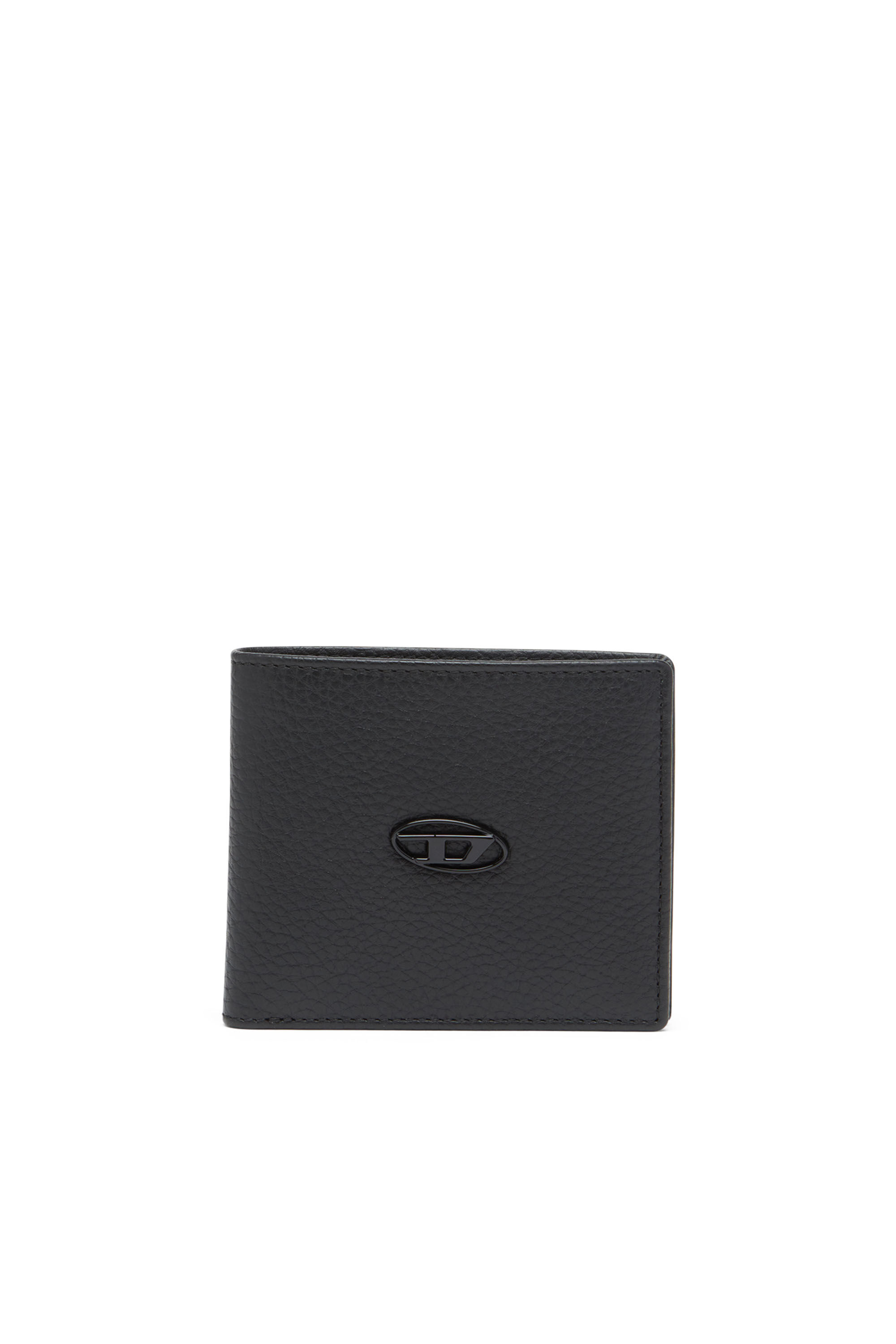 Diesel - BI FOLD COIN S, Man's Bi-fold wallet in grainy leather in Black - 1