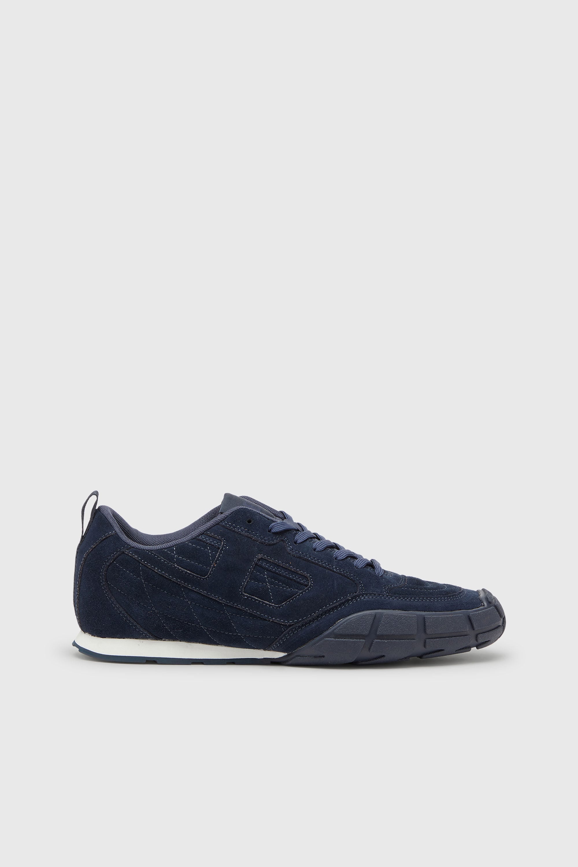 Diesel - S-PAGODHA LOW, Man's S-Pagodha-Quilted suede sneakers in Dark Blue - 1