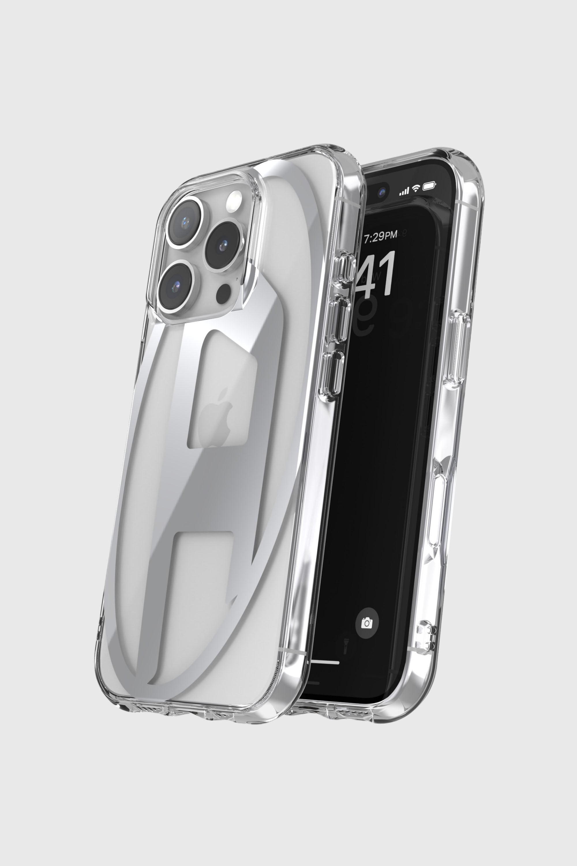 Diesel - 60140 AOP CASE, Unisex's Oval D Mirror Case for iP 16 Pro in Silver - 4