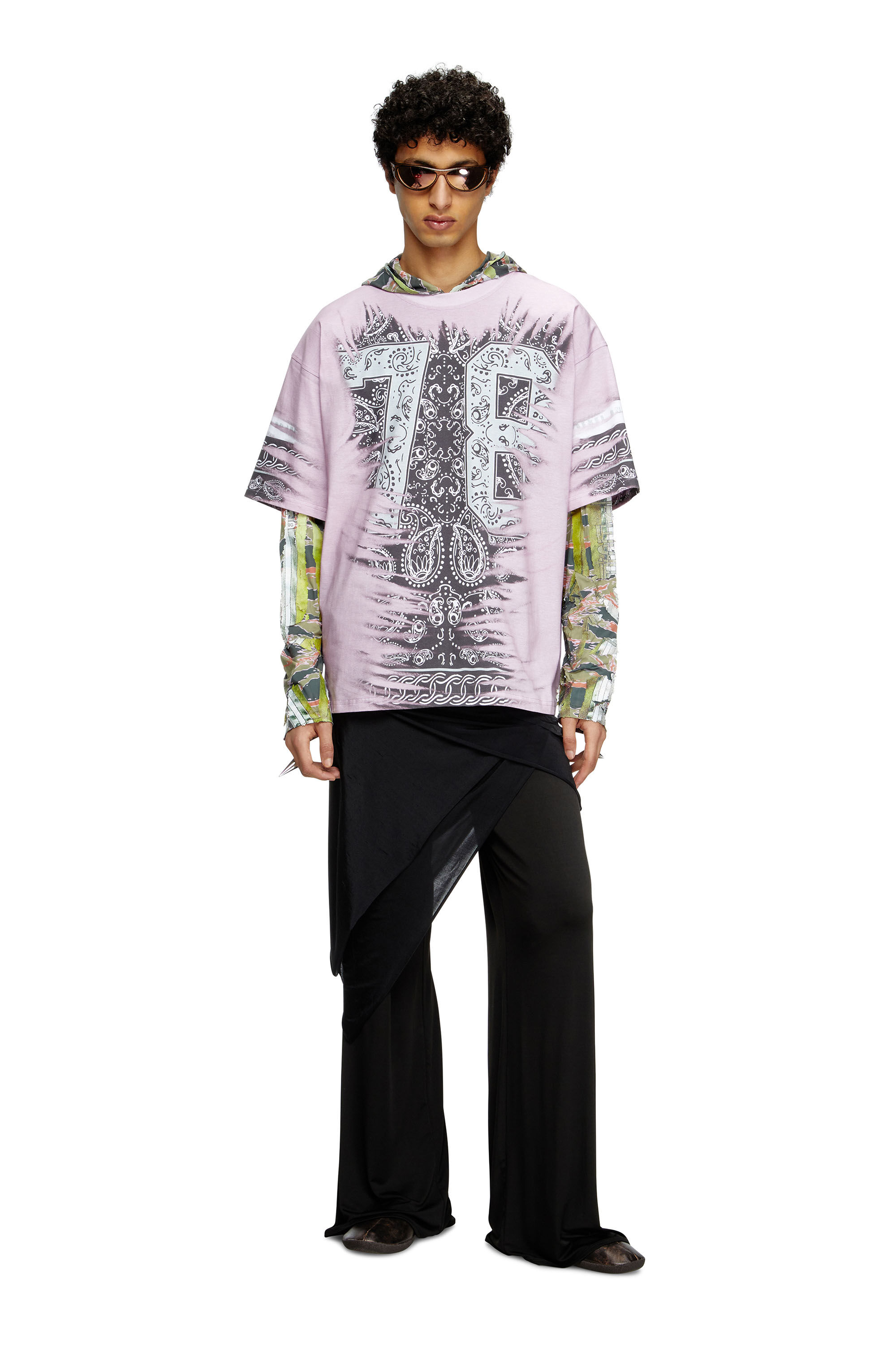 Diesel - T-BOXT-78-R1, Man's T-shirt with 78 bandana print in Pink - 1