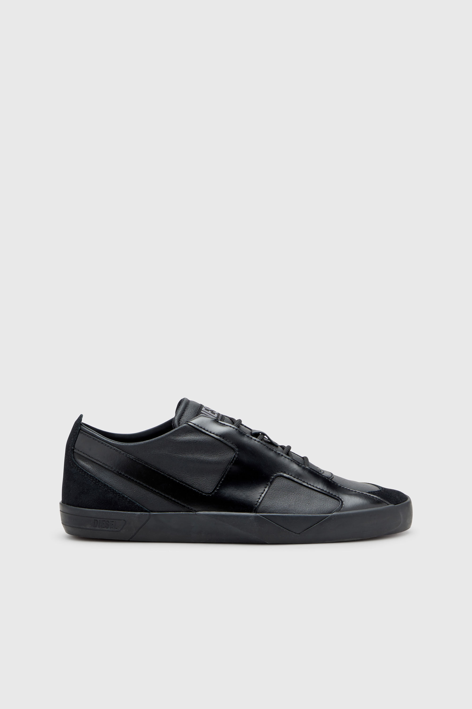 Diesel - S-SLANTE-D LOW, Man's S-Slante-D-Sneakers in suede and leather with D logo in Black - 1