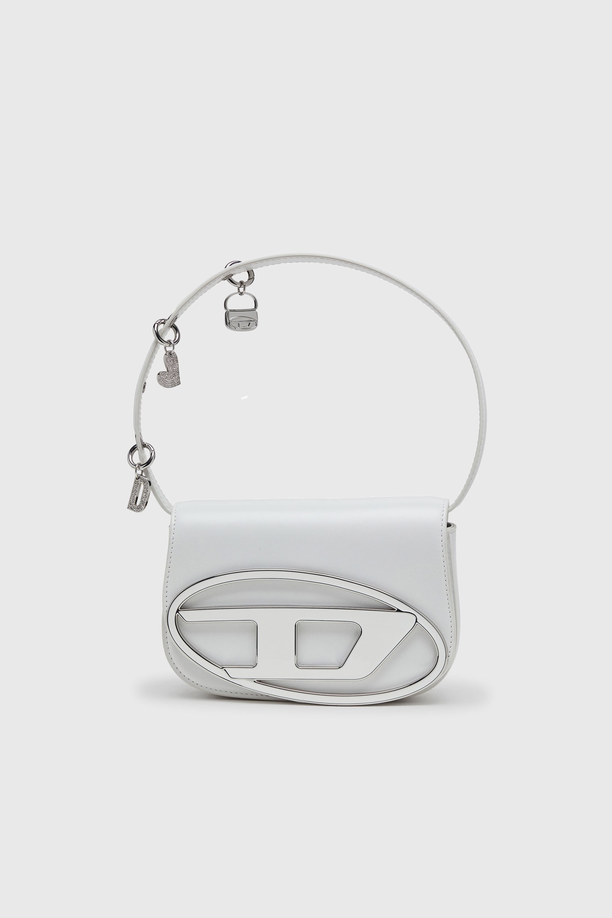 Diesel - 1DR, Woman's 1DR -Iconic shoulder bag in leather with handle charms in White - 2