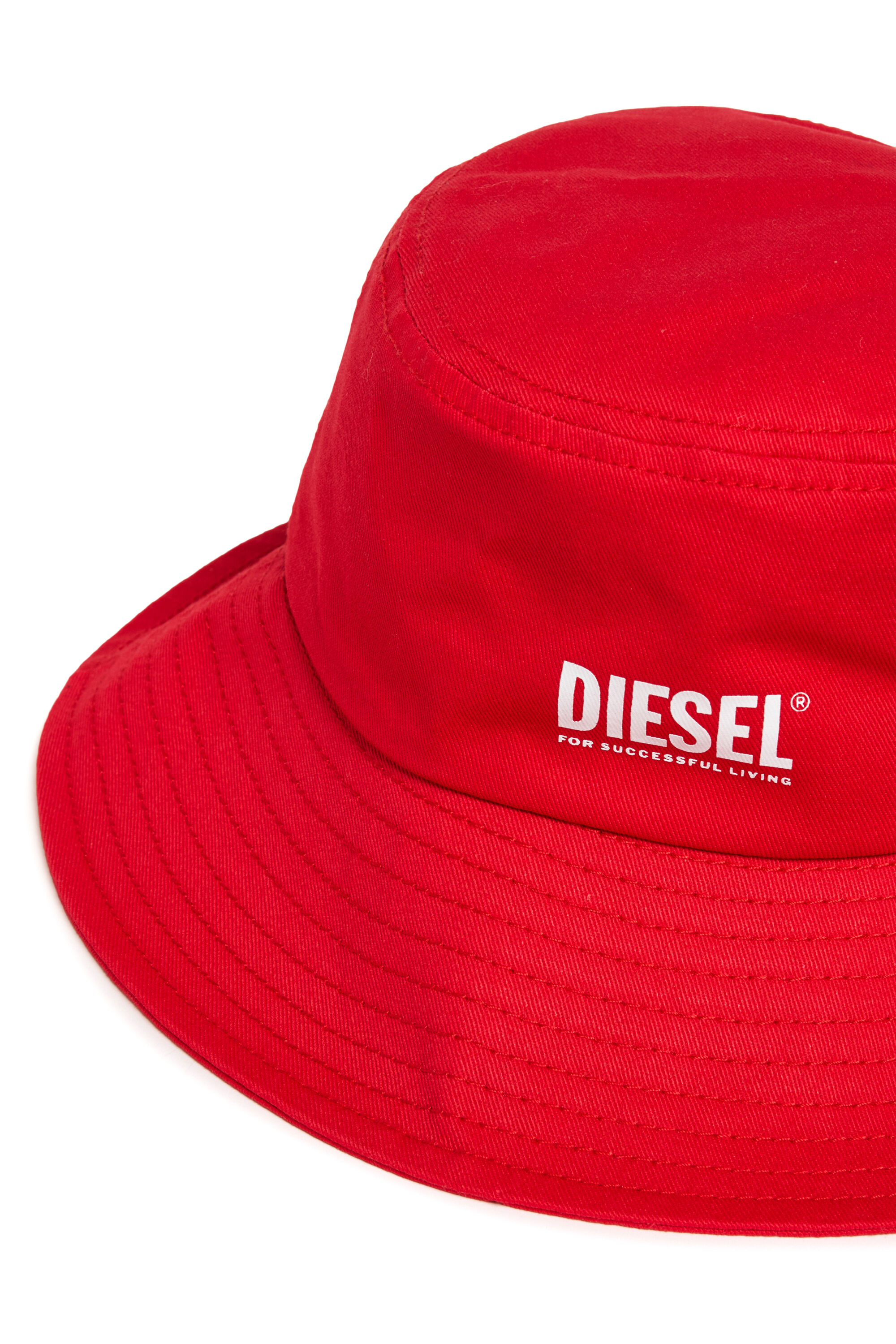 Diesel - FCURTY, Woman's Bucket hat in cotton with wide brim in Red - 3