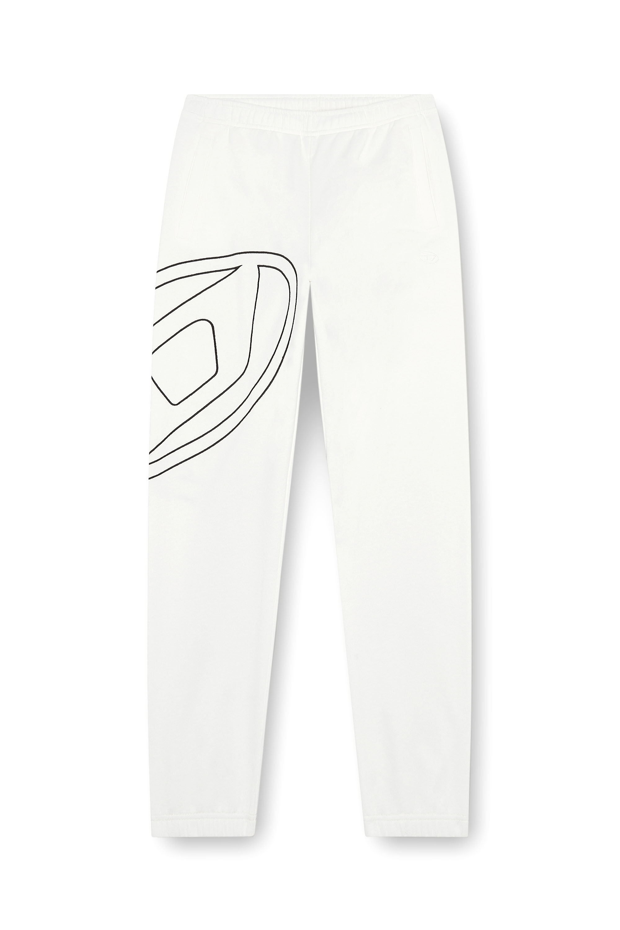 Diesel - P-MARKY-MEGOVAL-D, Man's Track pants with mega oval D in White - 2