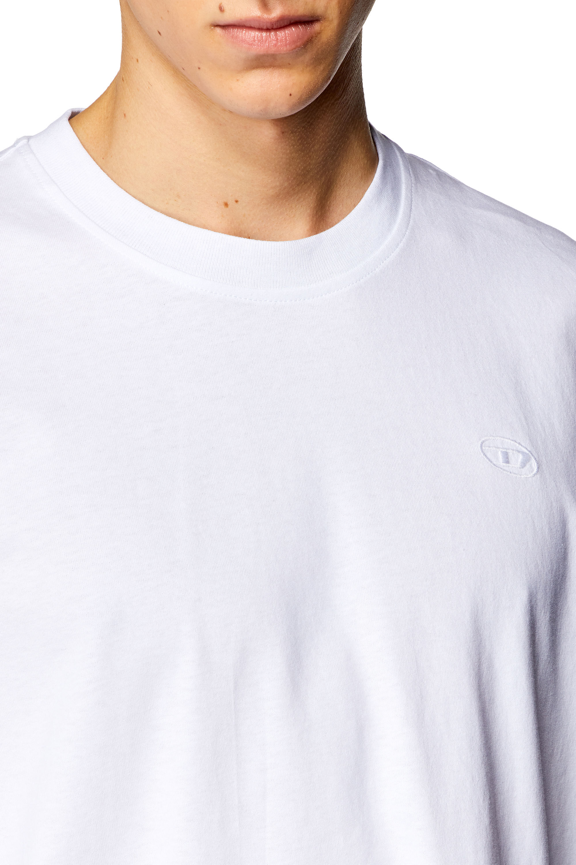 Diesel - T-BOGGY-MEGOVAL-D, Man's T-shirt with maxi oval D embroidery in White - 5