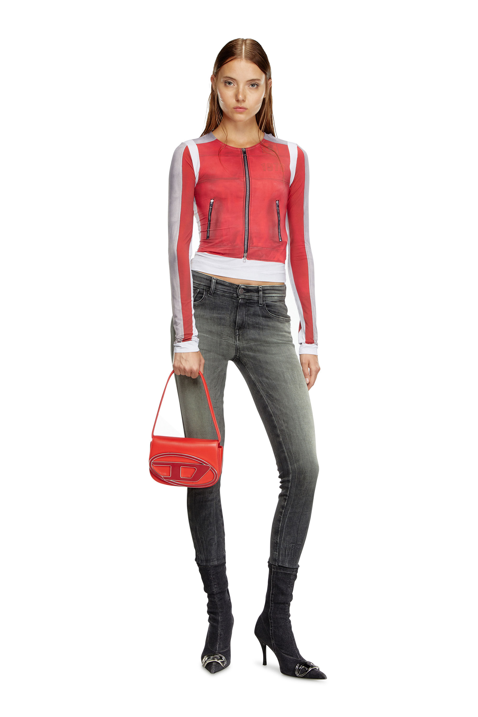 Diesel - 1DR, Woman's 1DR-Iconic shoulder bag in nappa leather in Red - 6