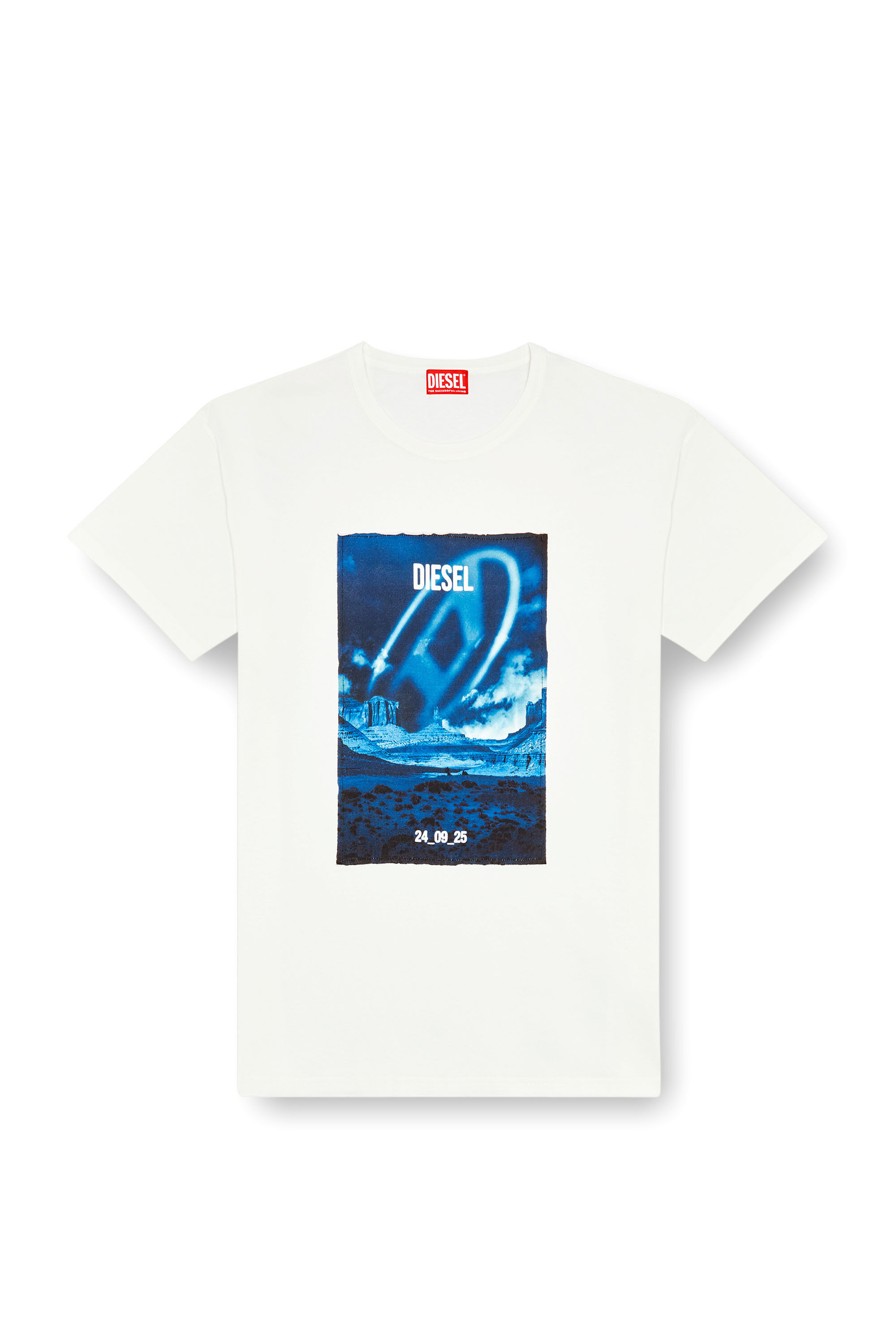 Diesel - T-BOXT-Q16, Man's Long-sleeve T-shirt with printed patch in White - 2