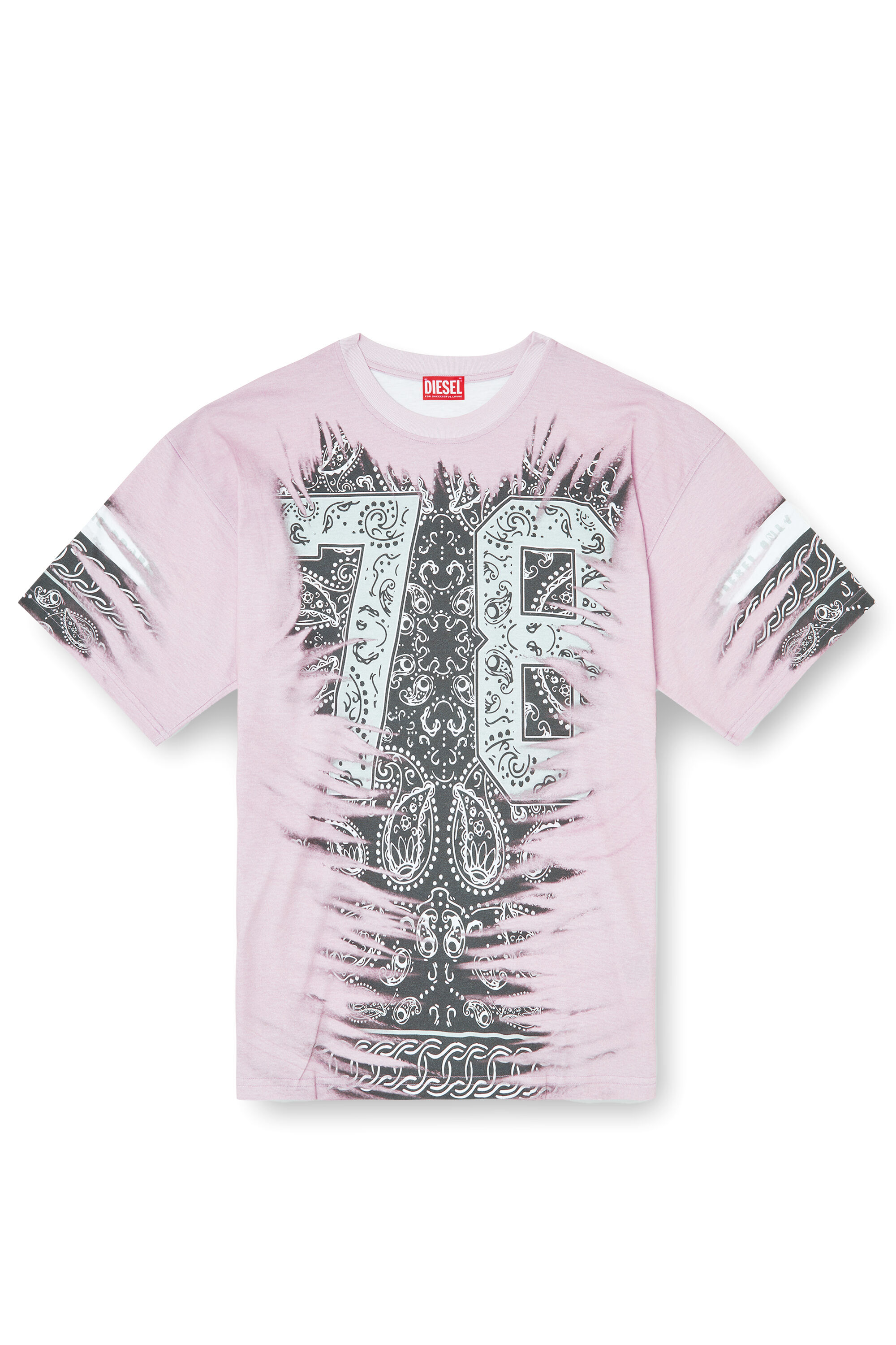 Diesel - T-BOXT-78-R1, Man's T-shirt with 78 bandana print in Pink - 2