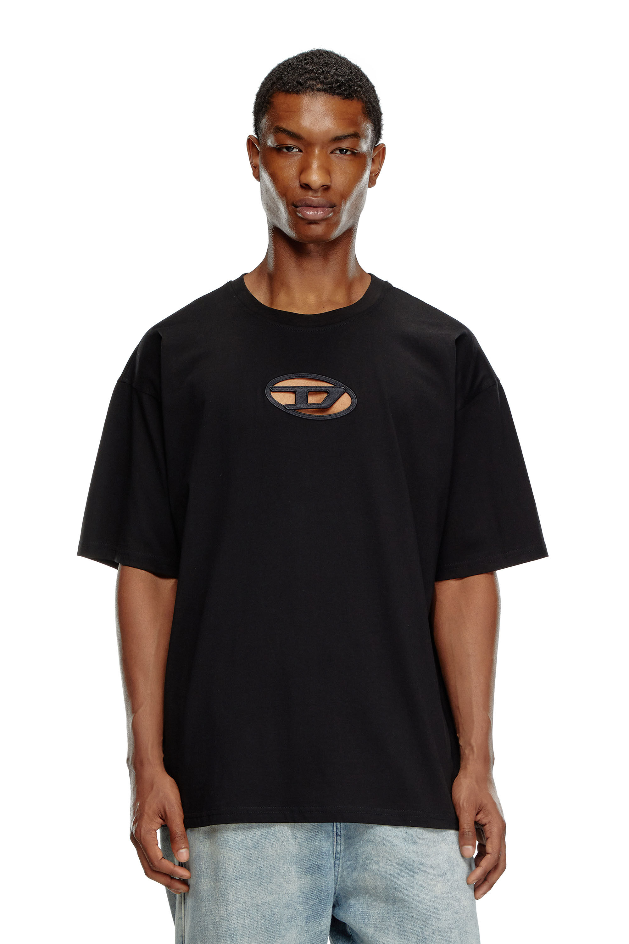 Diesel - T-BOXT-OD, Unisex's T-shirt with embroidered Oval D in Black - 3