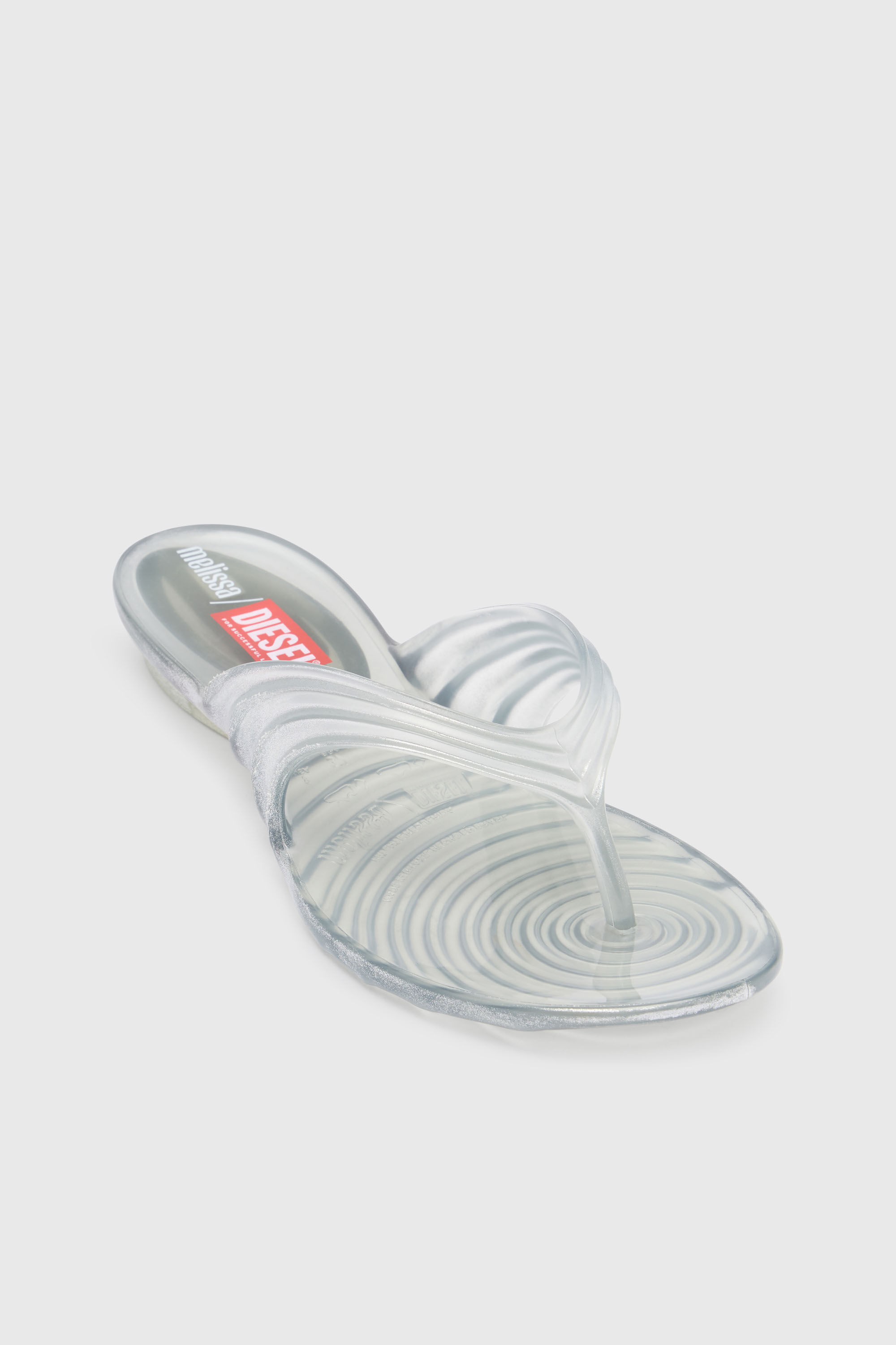 Diesel - MELISSA QUANTUM THONG, Woman's Sculptural flip-flops in Melflex&reg; in Silver - 6