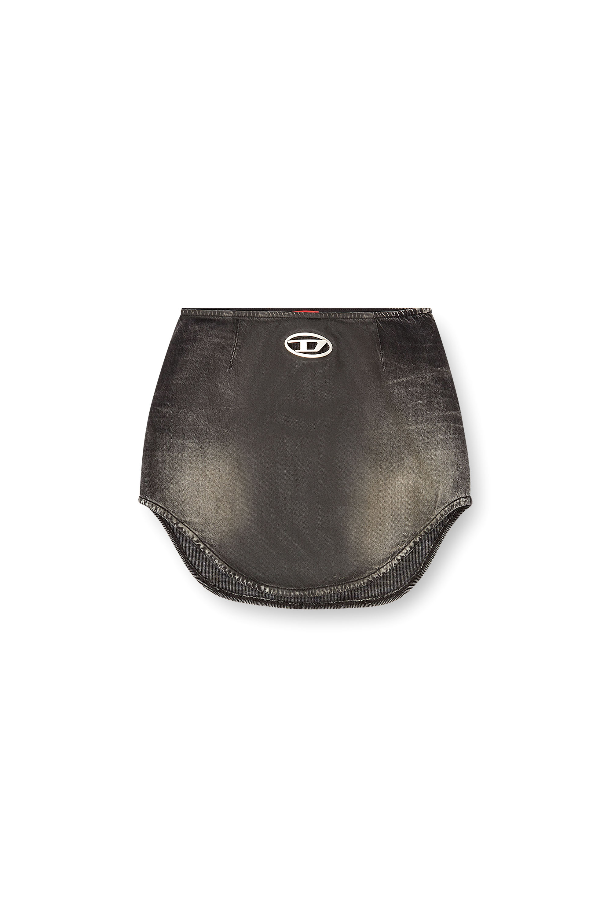 Diesel - DE-VANY-S, Woman's Denim mini skirt with Oval D logo in Black - 2