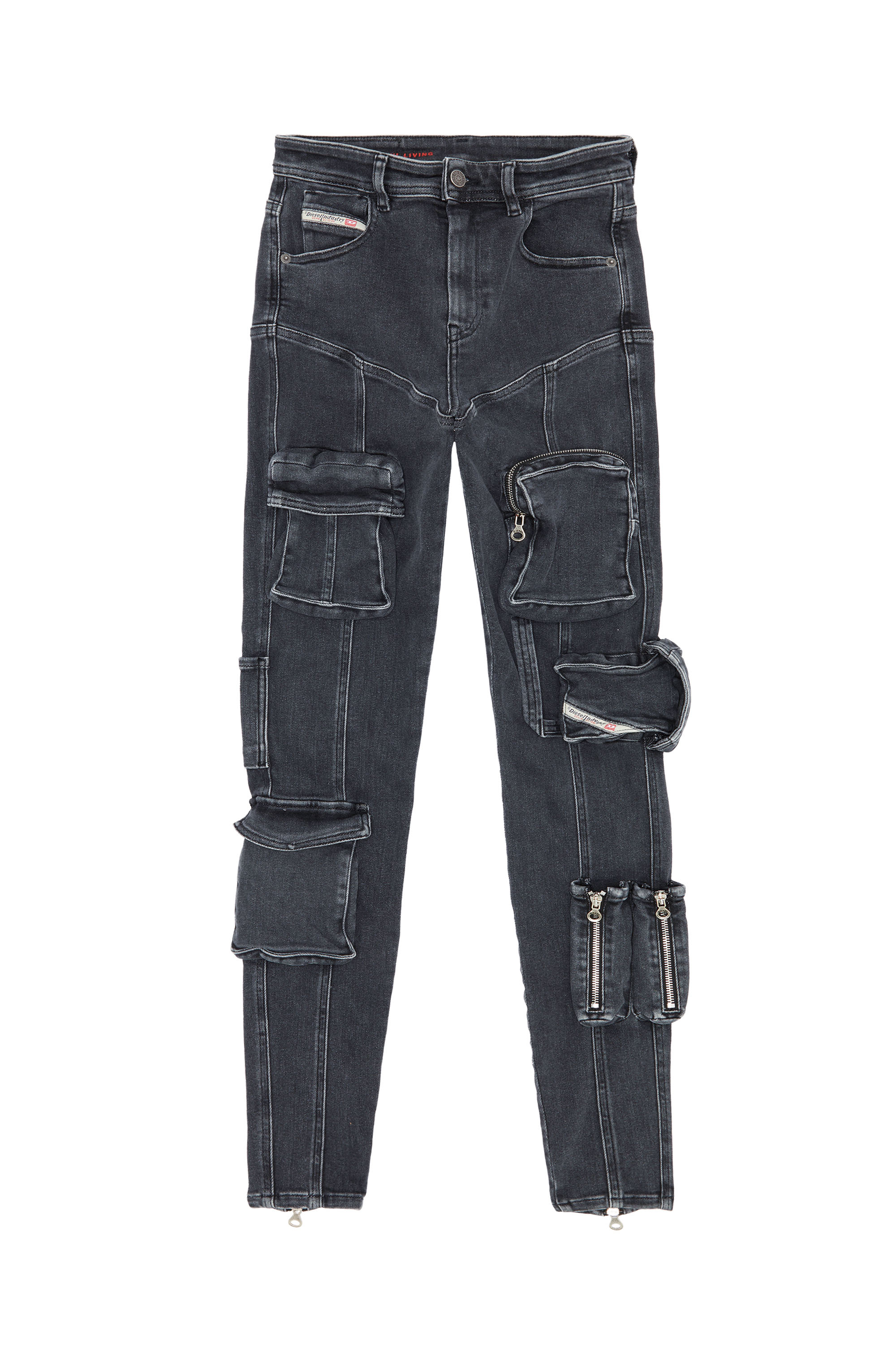 Diesel - Super skinny Jeans 1984 Slandy-High 09F27, Black/Dark grey - Image 3