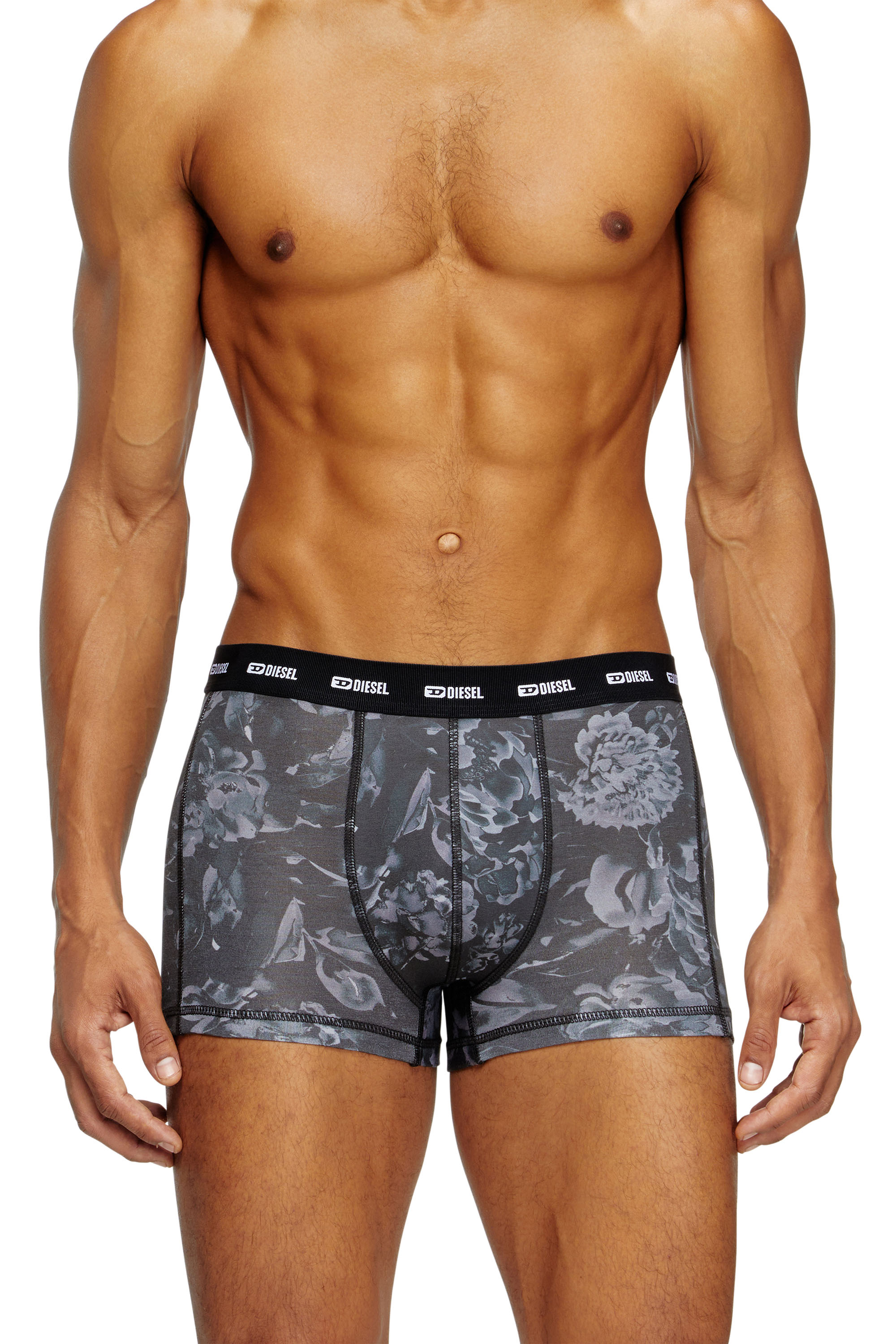 Diesel - DAMIEN-UTLT-3PACK, Man's 3-pack boxer briefs with floral motif in Black - 2