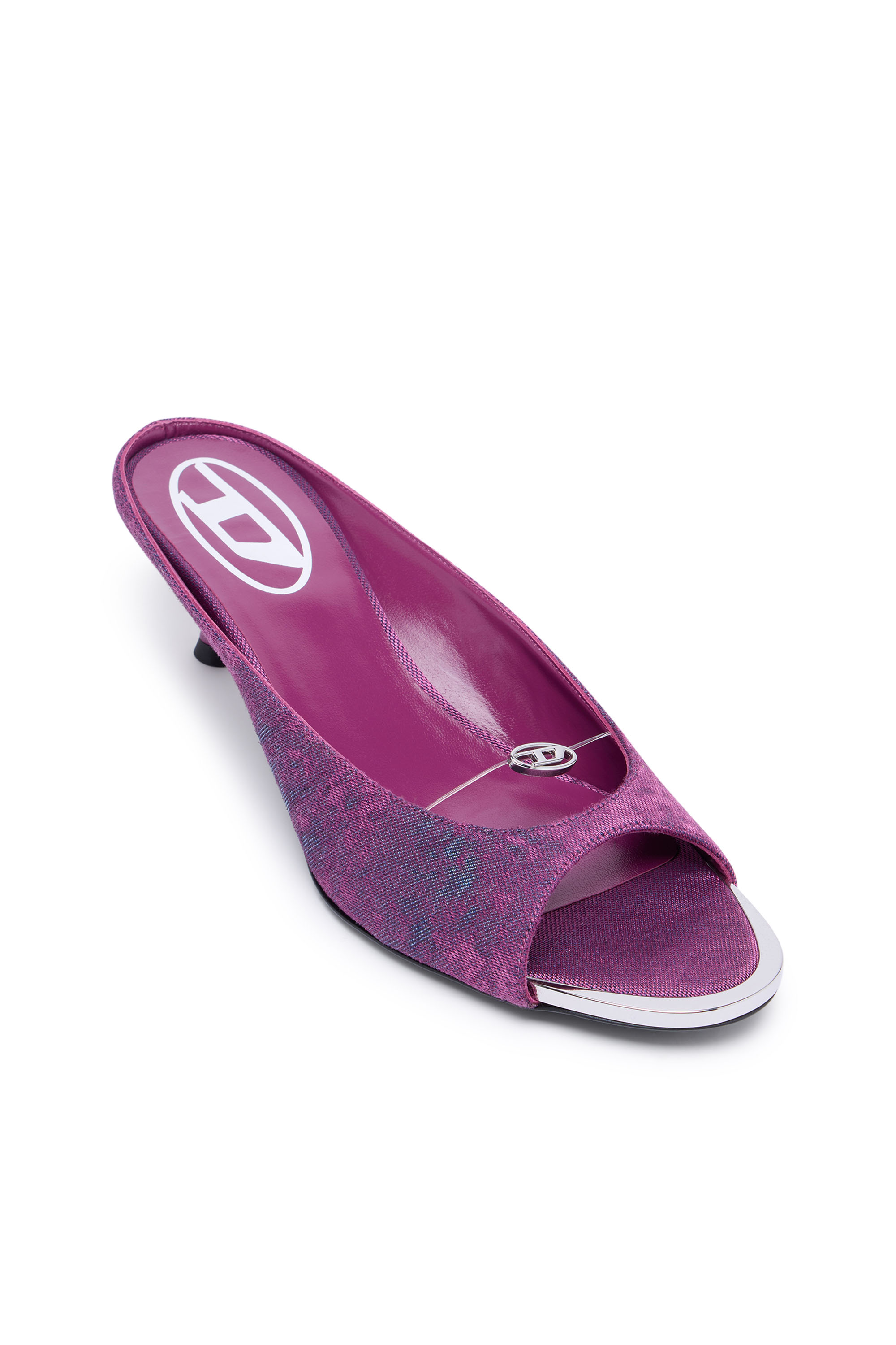 Diesel - D-DIAM'S-SA-40, Woman's D-Diam's-Low denim mule with floating Oval D in Violet - 6