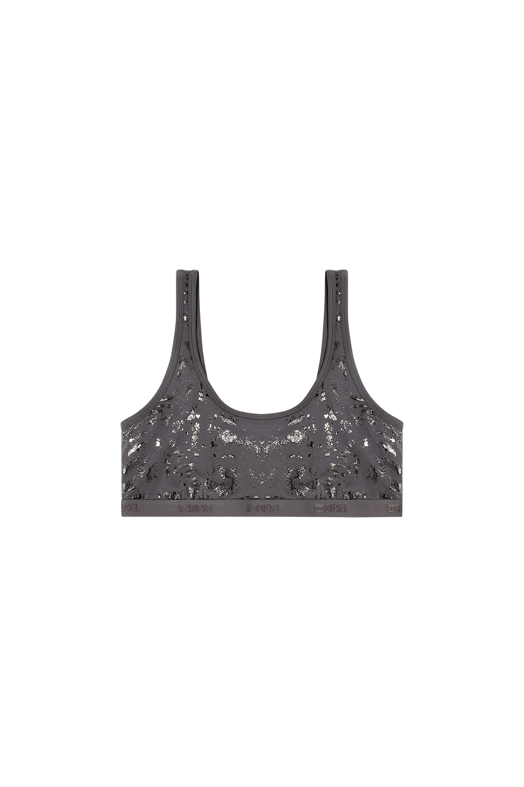 Diesel - ORIBA-GFT, Woman's Stretch-cotton bralette with metallic print in null - 3