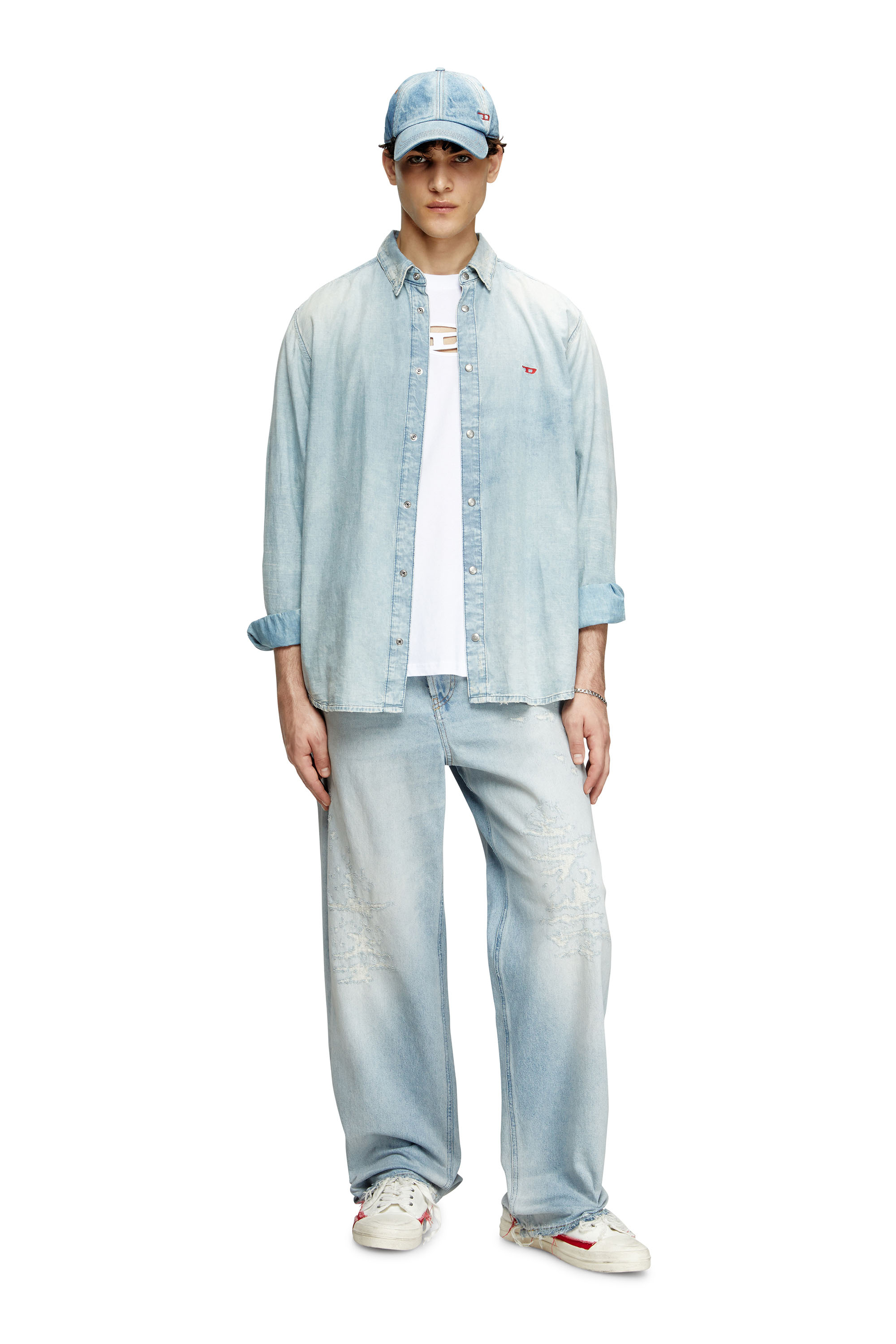 Diesel - T-BOXT-OD, Unisex's T-shirt with embroidered Oval D in White - 1