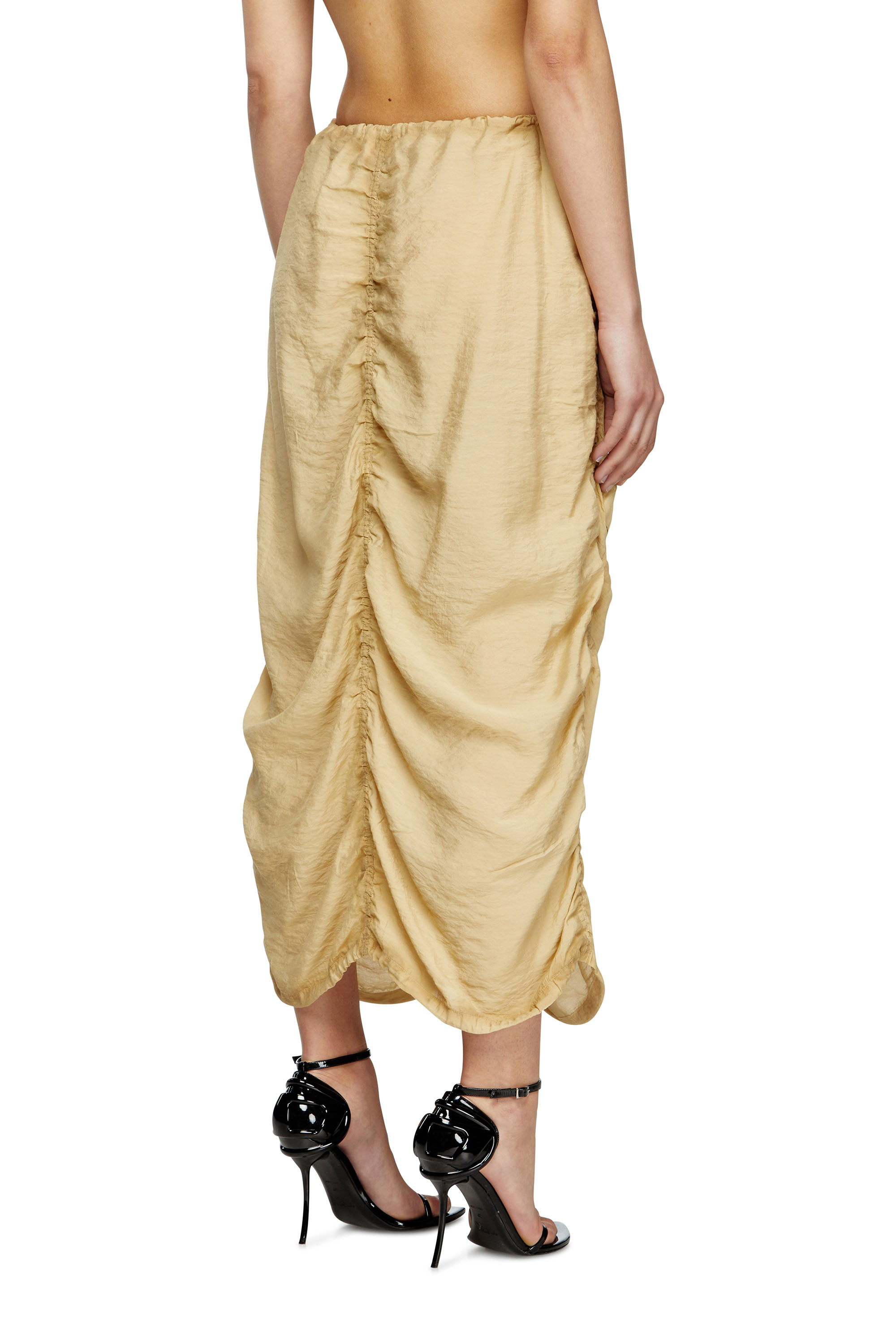 O-RACLE, Beige Diesel - O-RACLE, Woman's Cargo midi skirt in treated viscose-nylon in Beige - 4