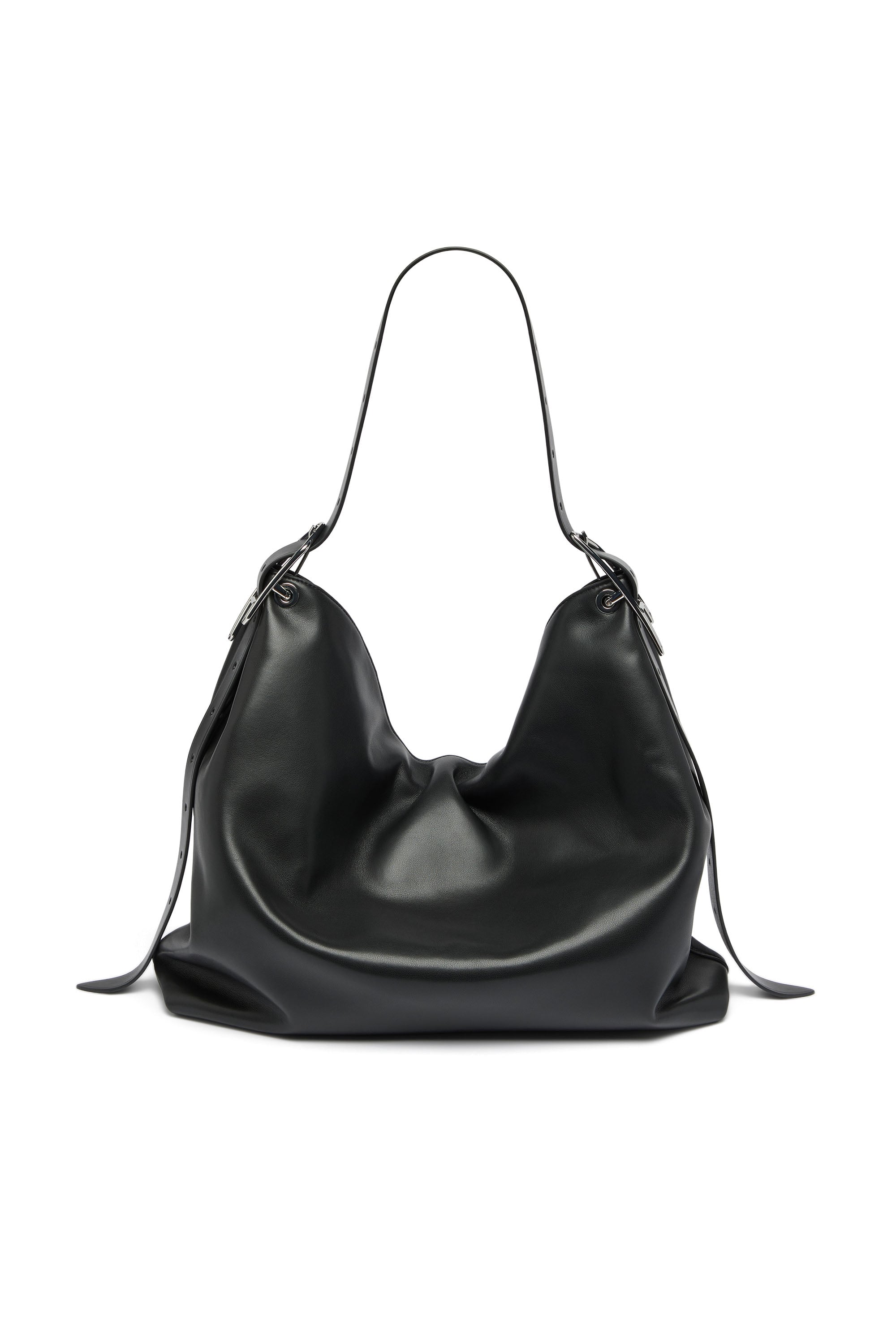 Diesel - D-LINE HOBO L, Woman's D-Line-Leather hobo bag in Black - 4