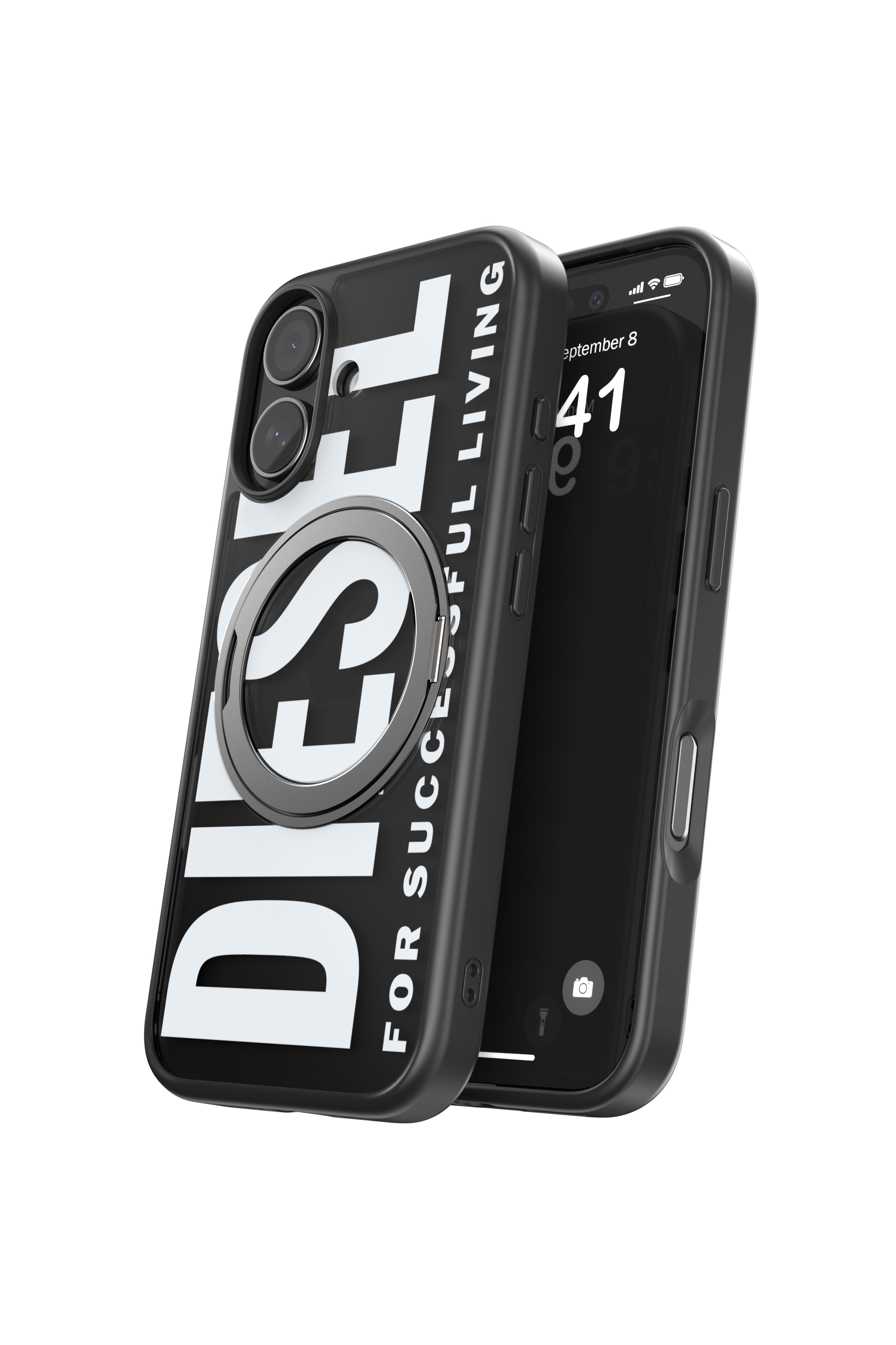 Diesel - 60403 RING STAND CASE, Unisex's Ringstand-Magsafe case for iPhone 17 in Black - 3