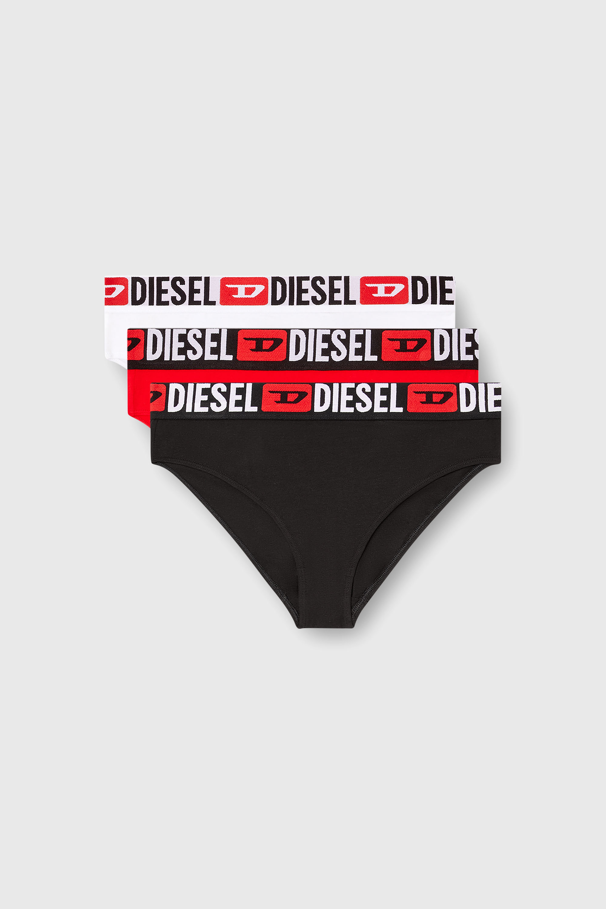 Diesel - SAM-D-CORE-3PACK, Woman's Three-pack briefs with maxi-logo waist in Red/Black - 2
