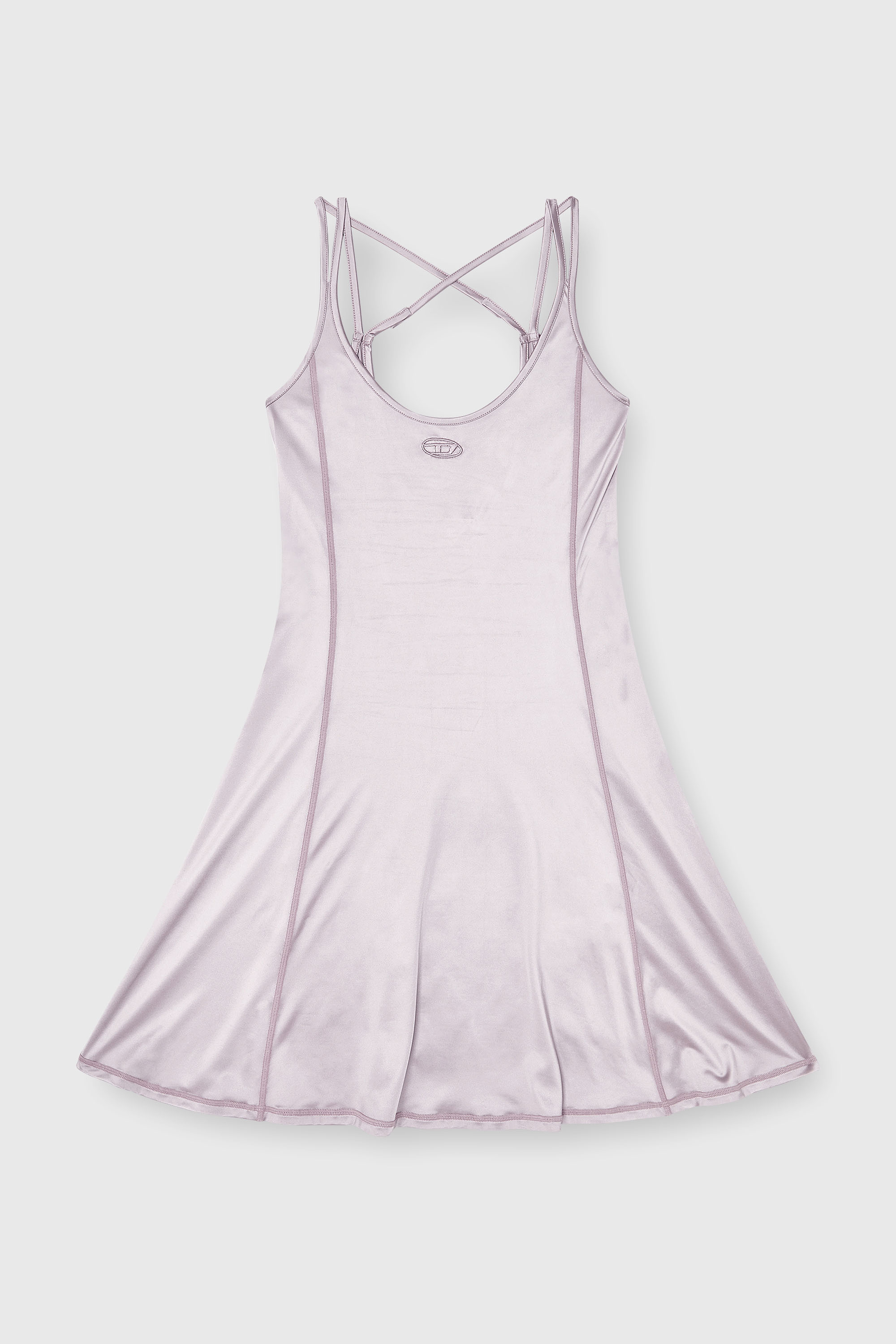 Diesel - D-IMMY, Woman's Fluid mini dress with double straps in Lilac - 2