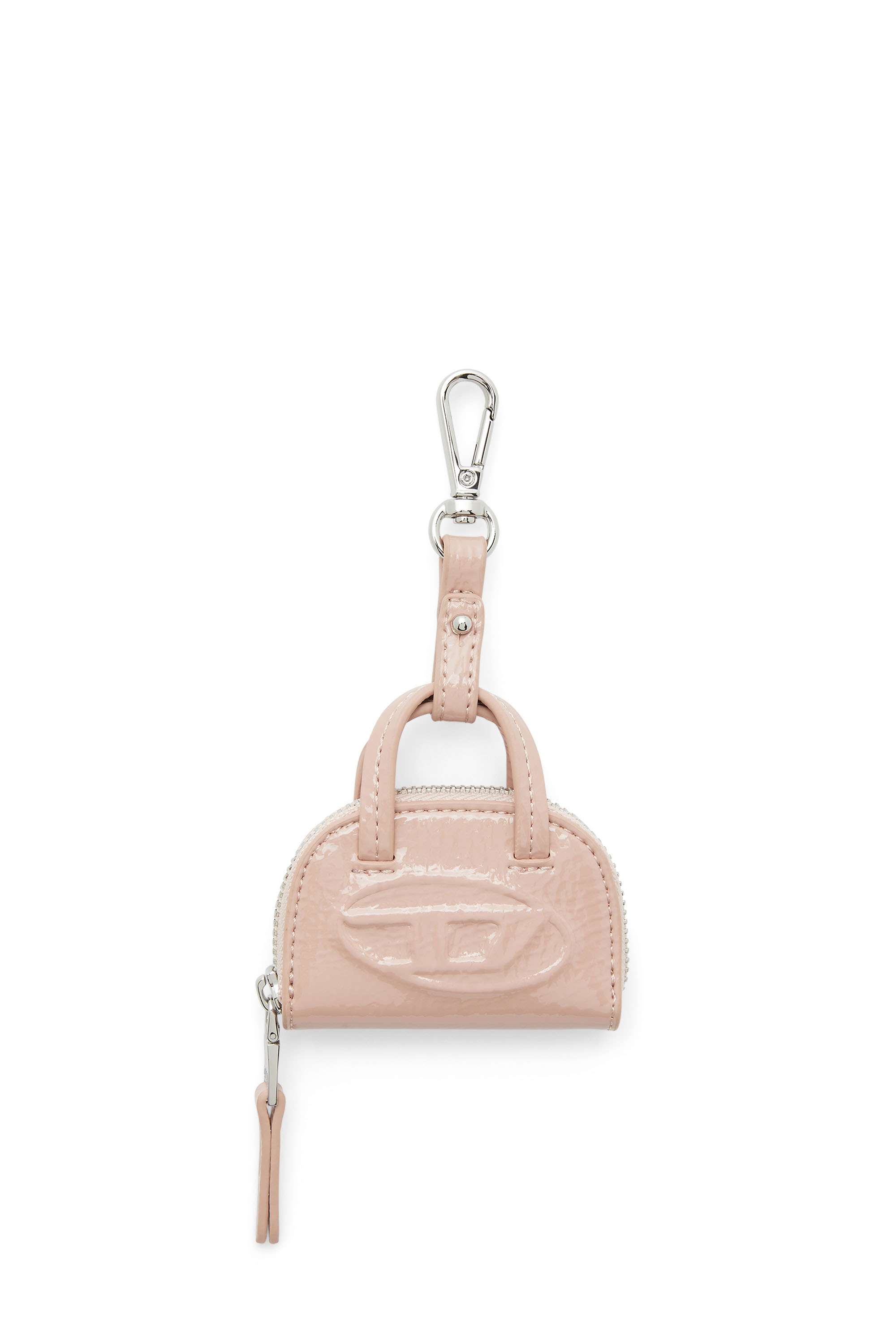 Diesel - 1DR DOME CHARMS, Woman's Bag charm in glossy, crinkled naplak in Pink - 1