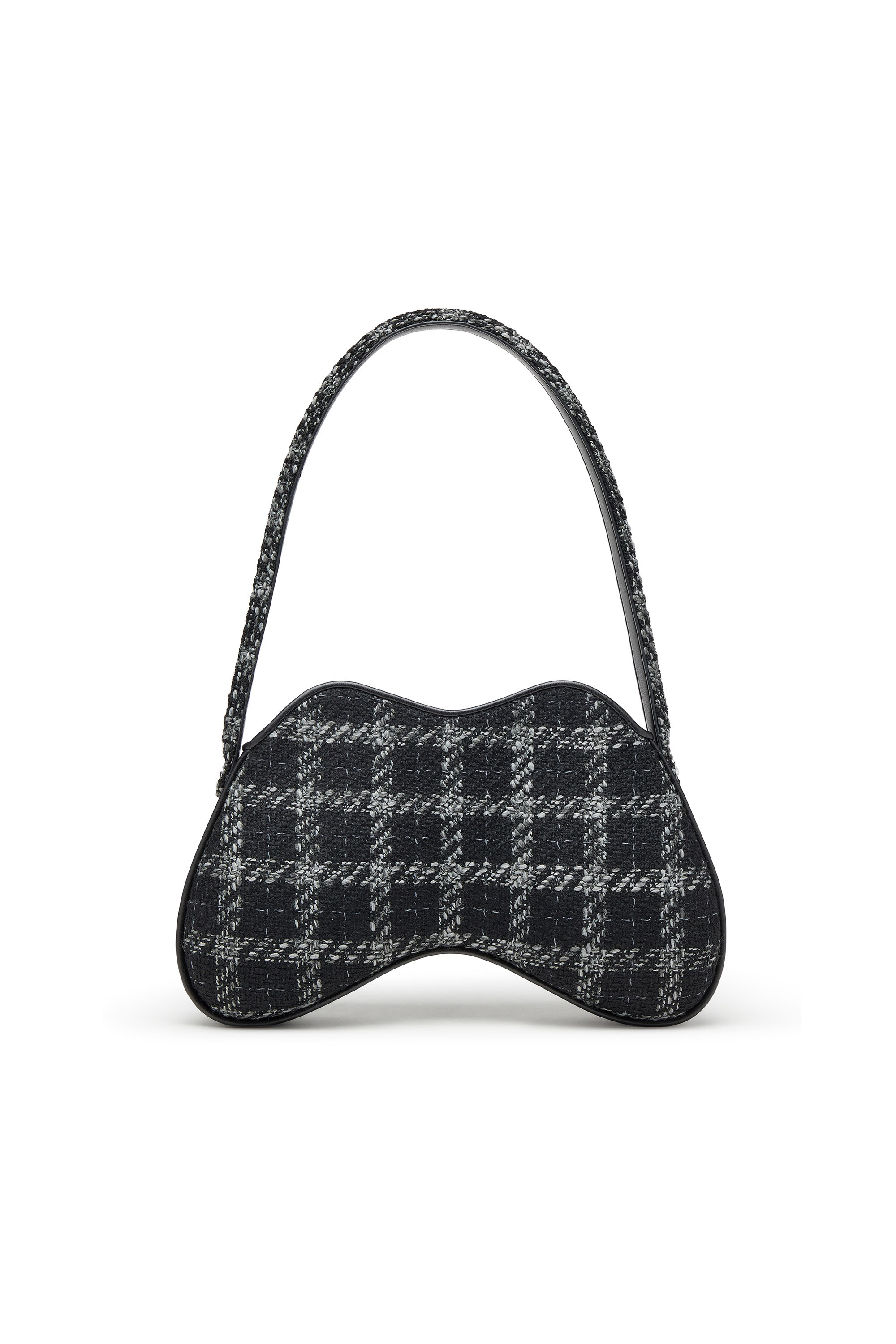 Diesel - DOUBLE-D SHOULDER, Woman's Double-D-Shoulder bag with houndstooth motif in Black - 2