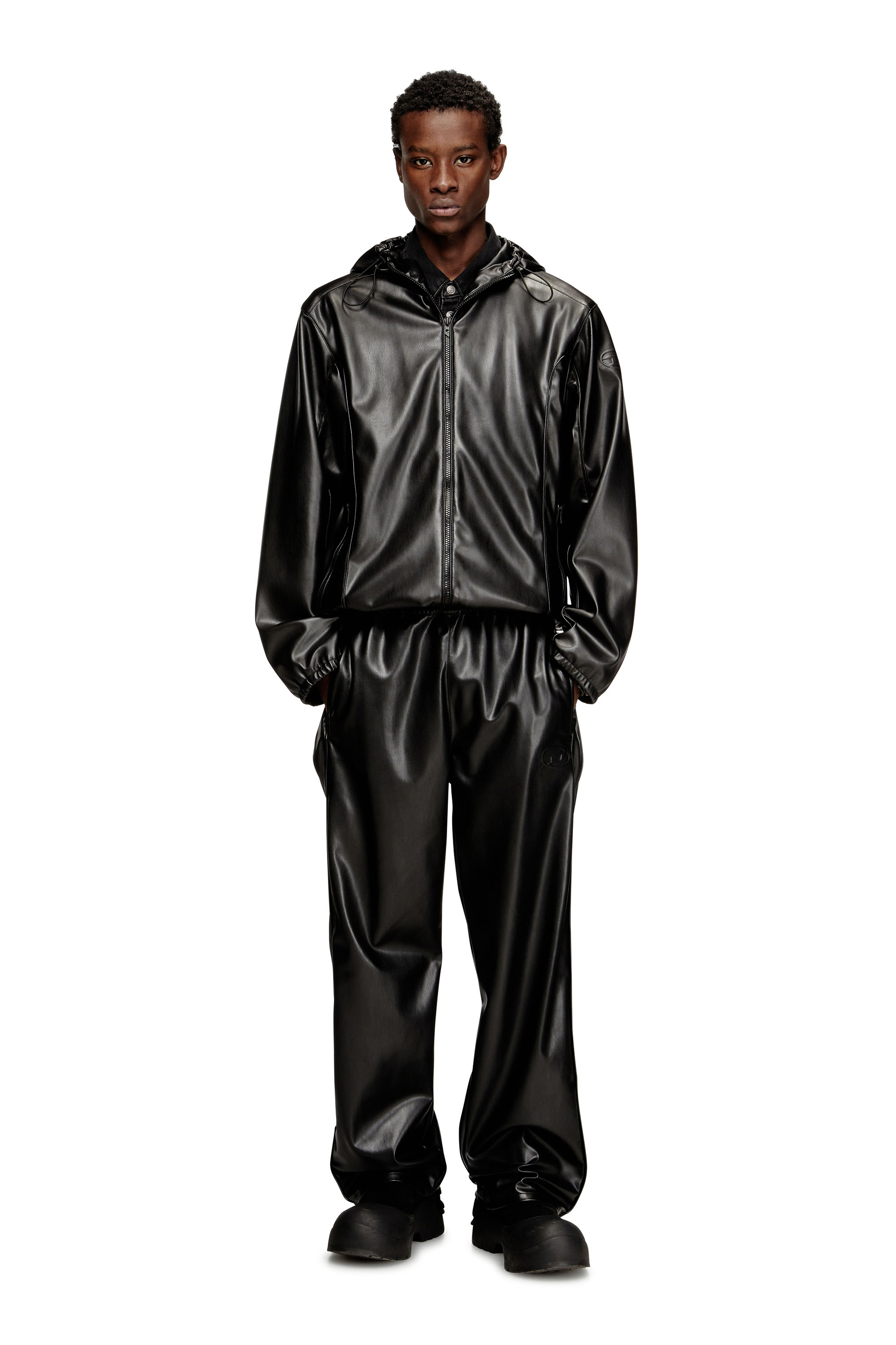 P-ARTEN-PIPING-PGBX, 9XX Diesel - P-ARTEN-PIPING-PGBX, Man's Track pants in coated fabric in null - 1