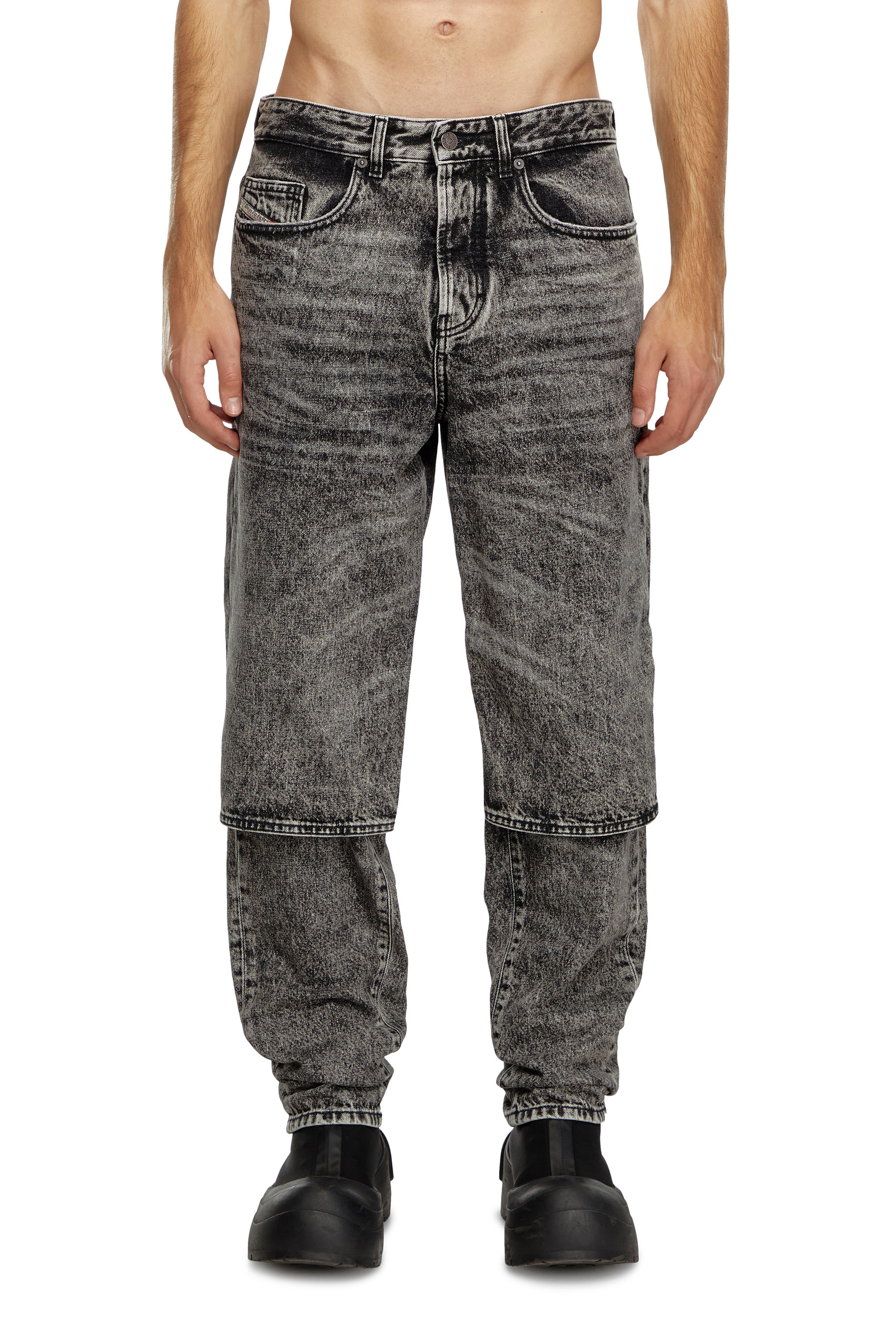 Diesel - Man Straight Jeans D-Malon 0CBDE, Black/Dark grey - Image 1