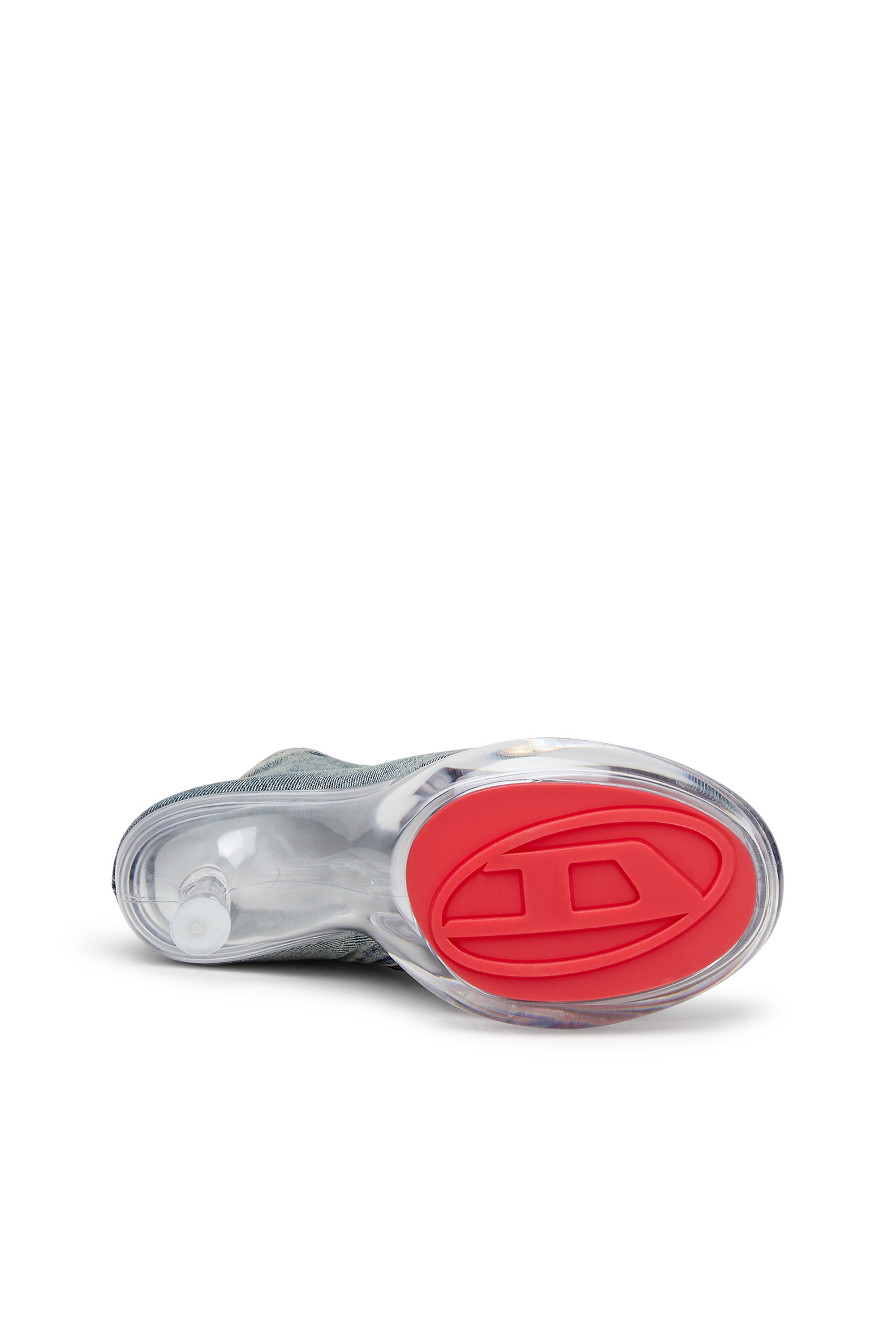 D-LAKE PLATFORM MIDB ZIP  STRETCH, Medium blue Diesel - D-LAKE PLATFORM MIDB ZIP  STRETCH, Woman's D-Lake-Platform ankle boots in denim and plexiglass in Medium blue - 5