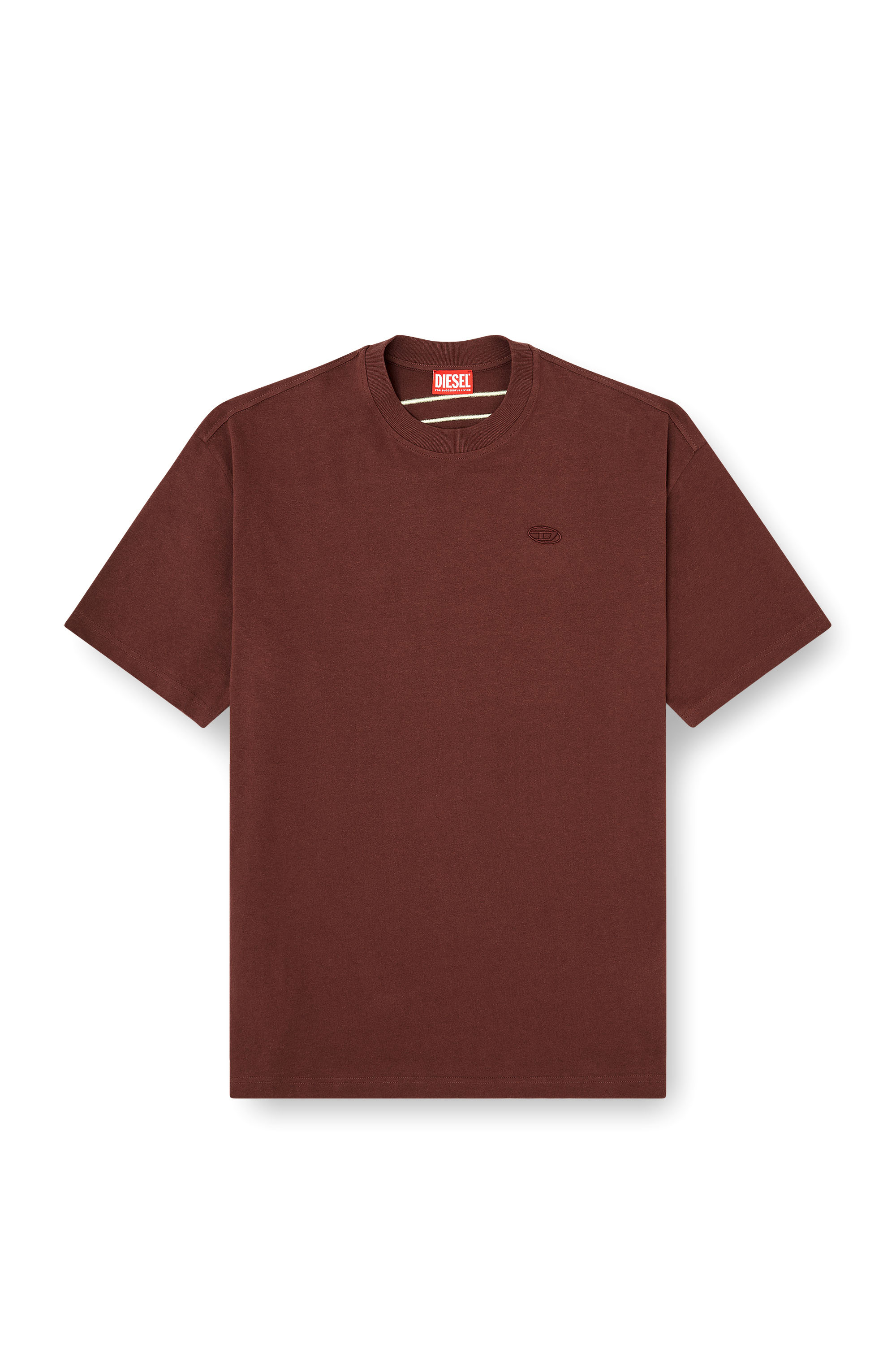 Diesel - T-BOGGY-MEGOVAL-D, Man's T-shirt with maxi oval D embroidery in Brown - 2