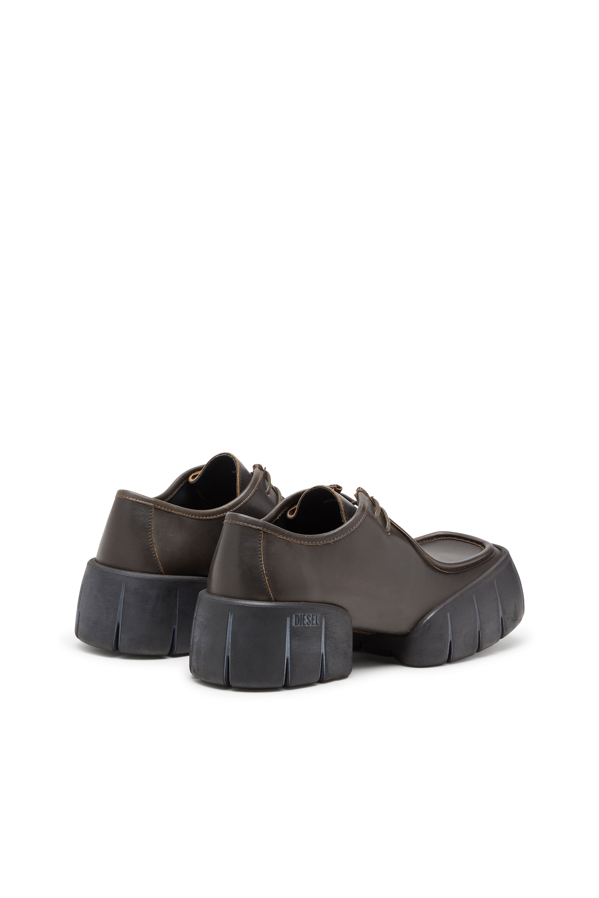 Diesel - D-TEX WB, Man's D-Tex-Moccasin-style shoes in brushed leather in Brown - 3