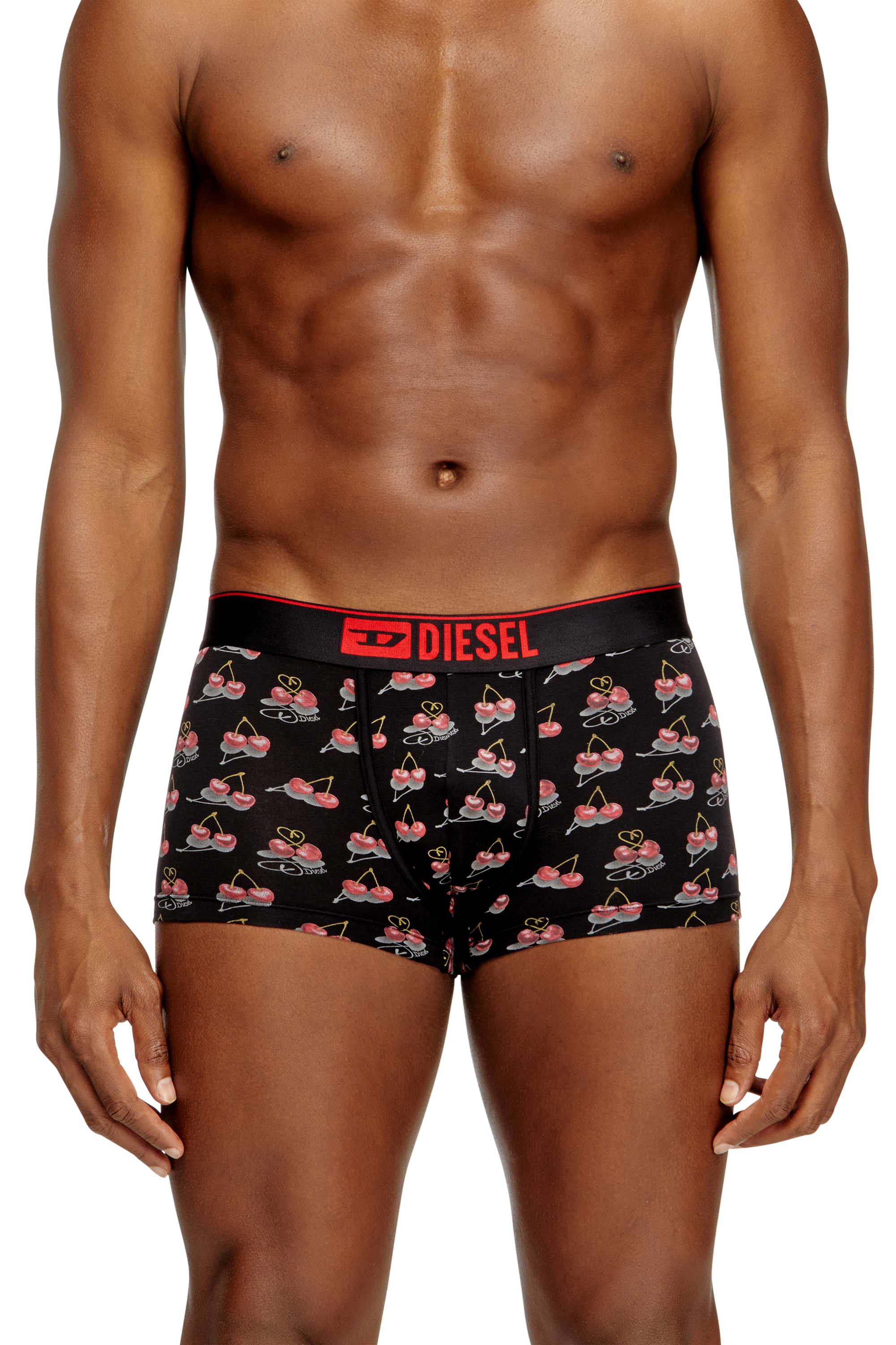Diesel - DAMIEN-GFT-3PACK, Man's 3-pack of cherry-heart boxer shorts in Black/Red - 1