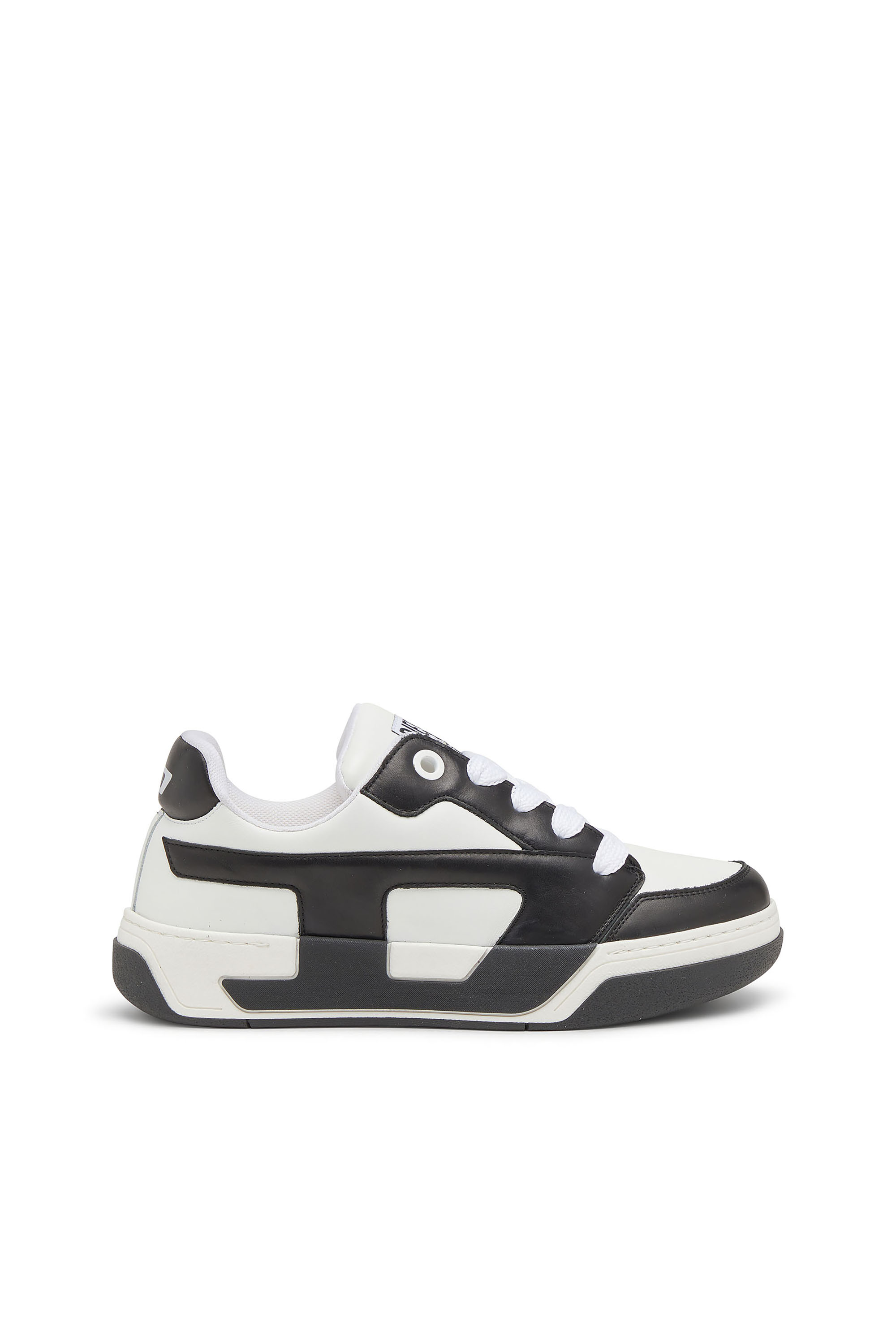 Diesel - S-D-OLLIE LOW, Man's D-Ollie-Sneakers in colour-block leather in White/Black - 1