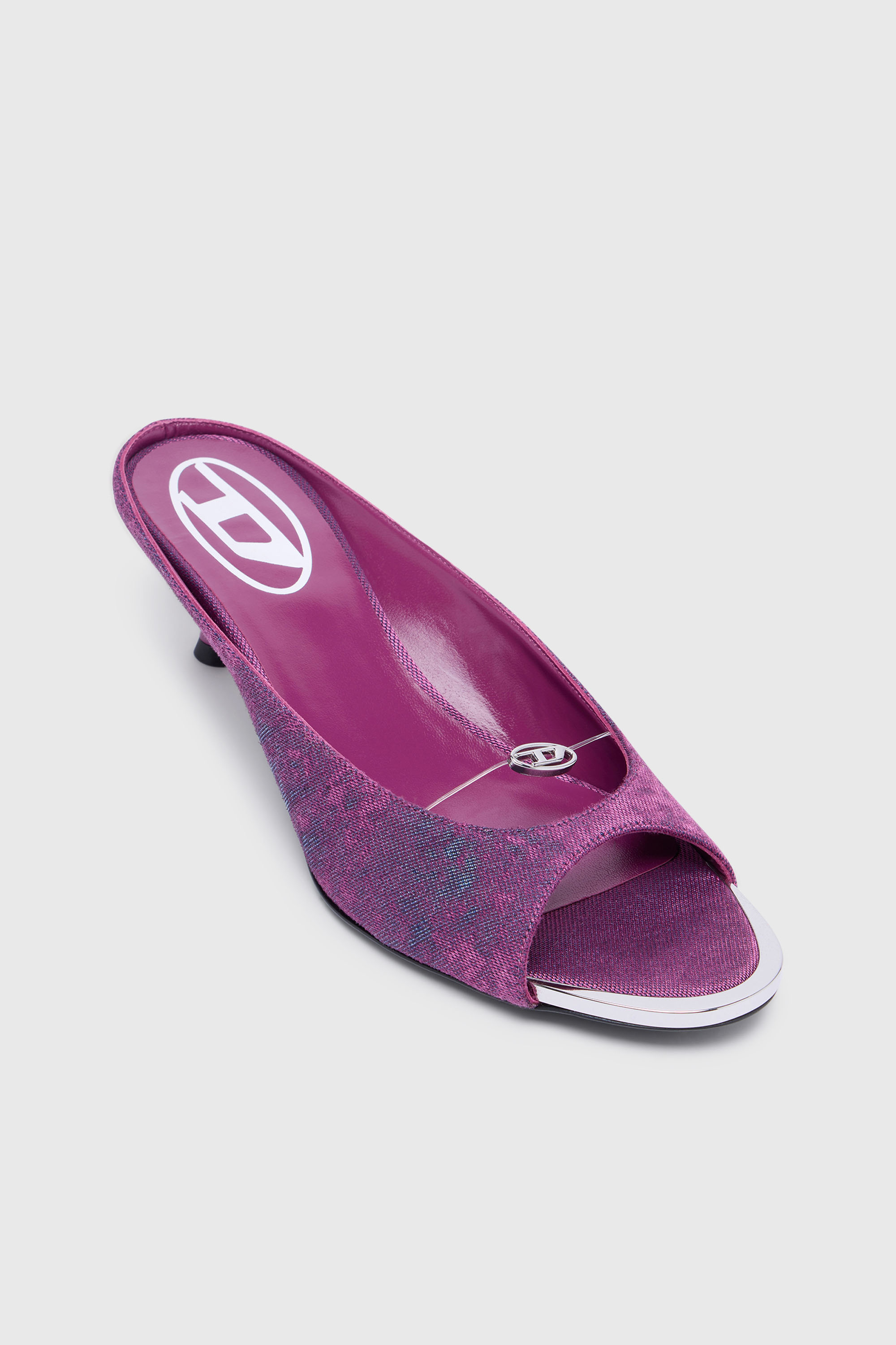 Diesel - D-DIAM'S-SA-40, Woman's D-Diam's-Low denim mule with floating Oval D in Violet - 6