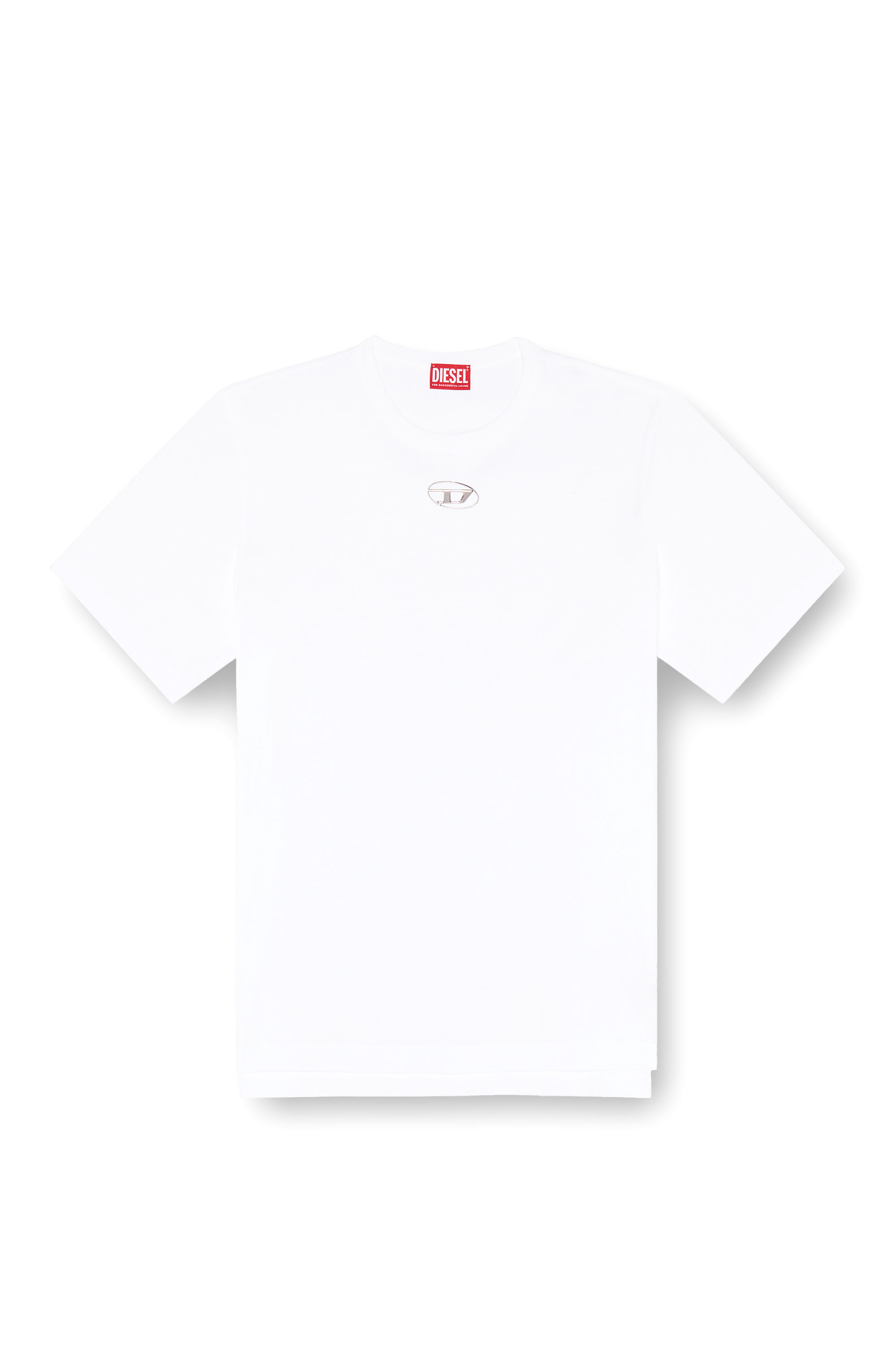 Diesel - T-JUST-OD, Man's T-shirt with injection moulded logo in White - 2