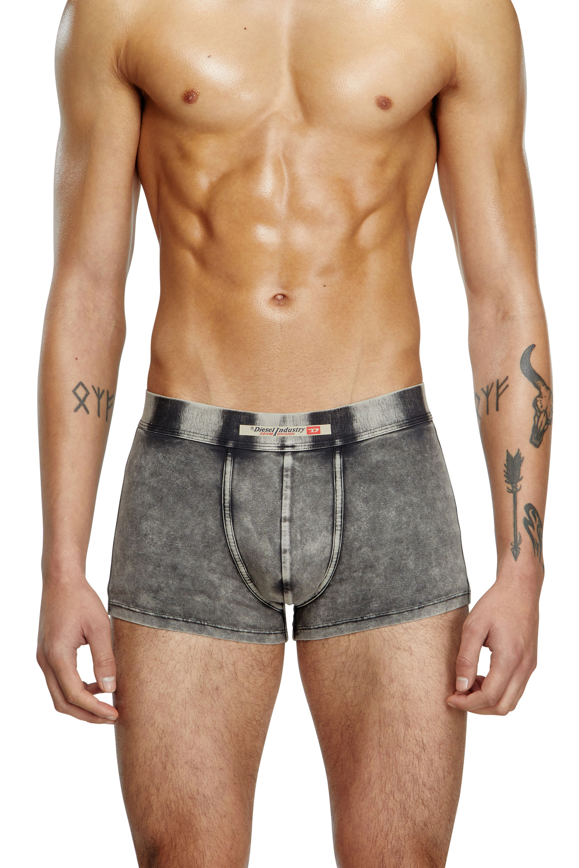 Diesel - UMBX-DAMIEN-H, Man's Boxer briefs in denim-effect cotton in Black - 3