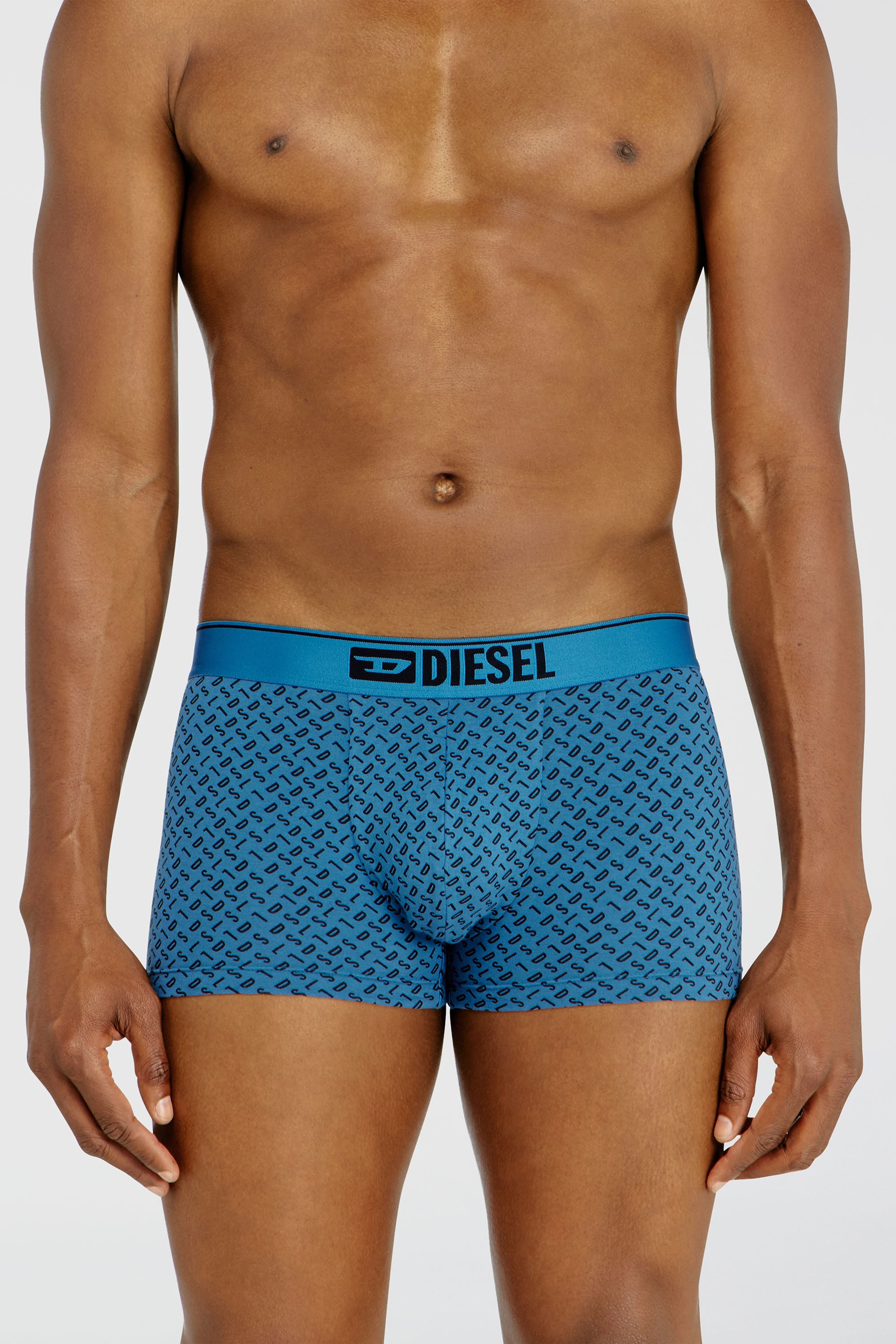 Diesel - DAMIEN-D-BOX-3PACK, Man's Three-pack of stretch cotton trunks with monogram in Blue - 3