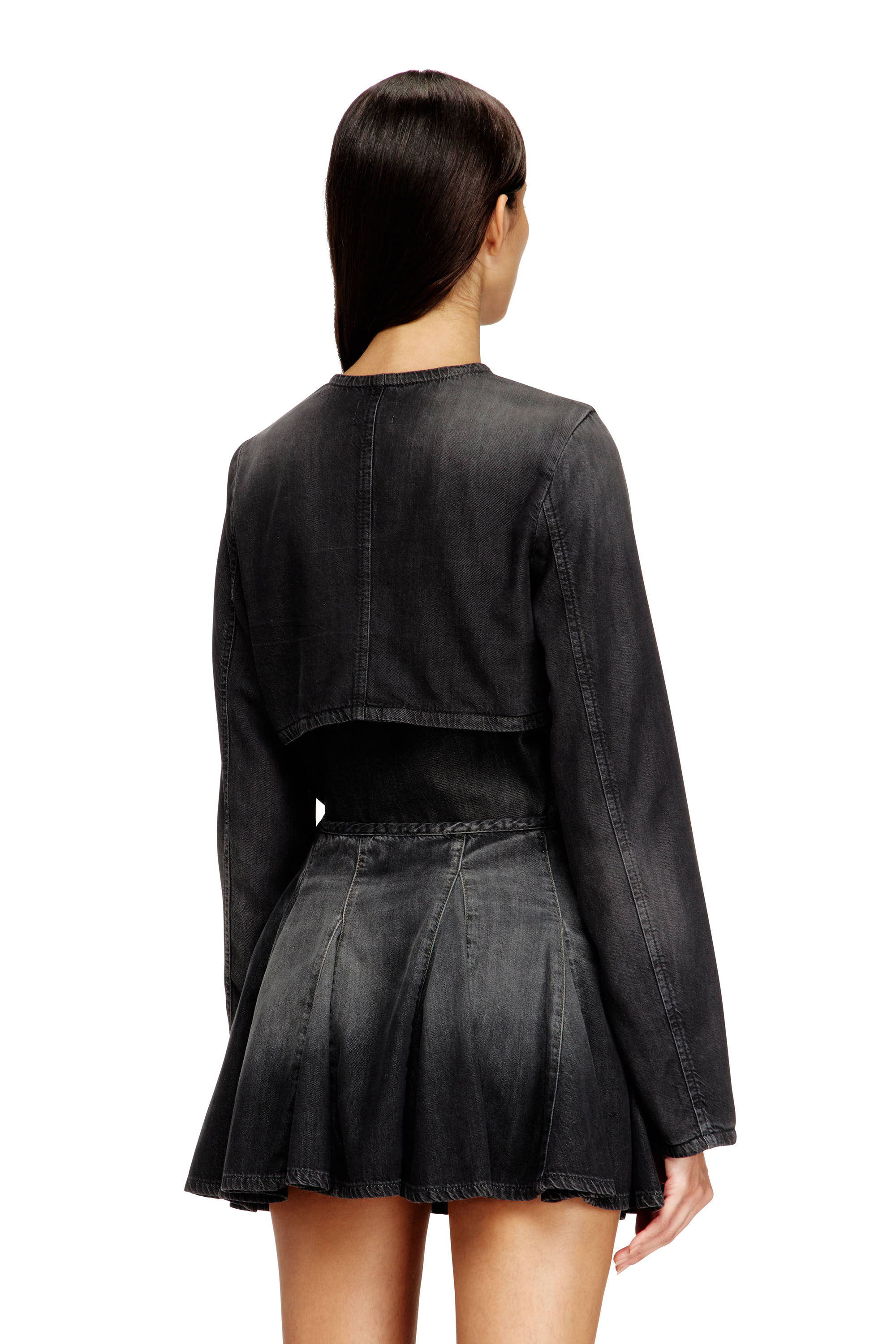 Diesel - DE-TERRI-S, Woman's Cropped jacket in lightweight denim in null - 4