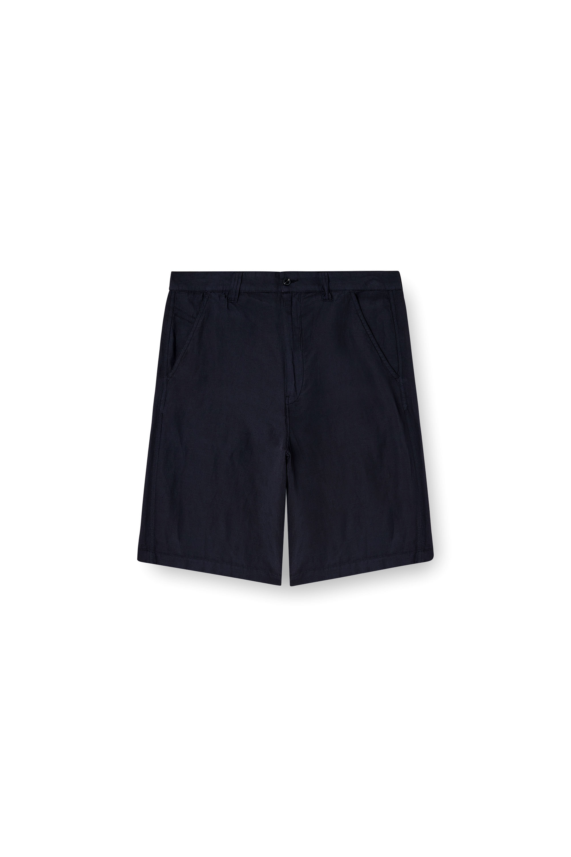 Diesel - P-HANT-CHINO-SHORT-PGBS, Man's Bermuda shorts in garment-dye linen blend in Black - 2